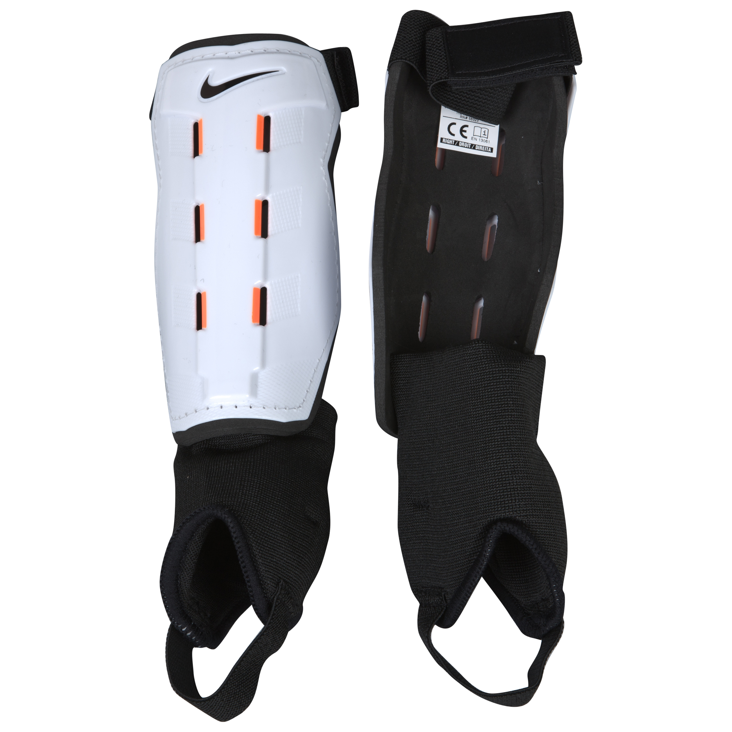 Nike T90 Charge Shin Pads - White/Orange.