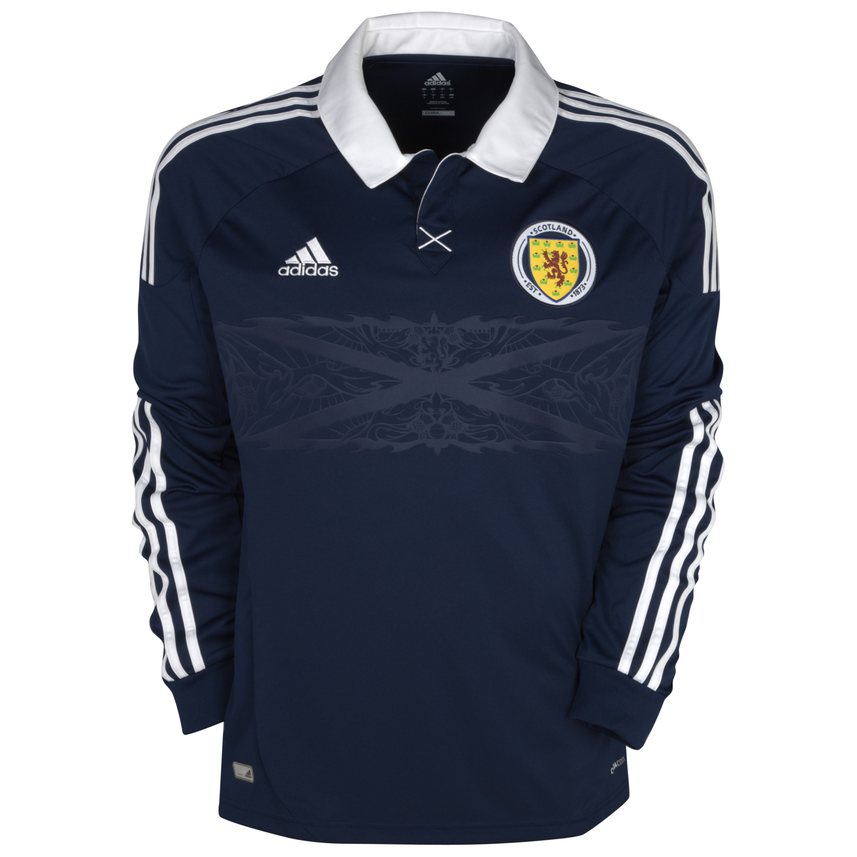 Scotland Home Shirt 2012/14 Long Sleeved Dark Indigo/White