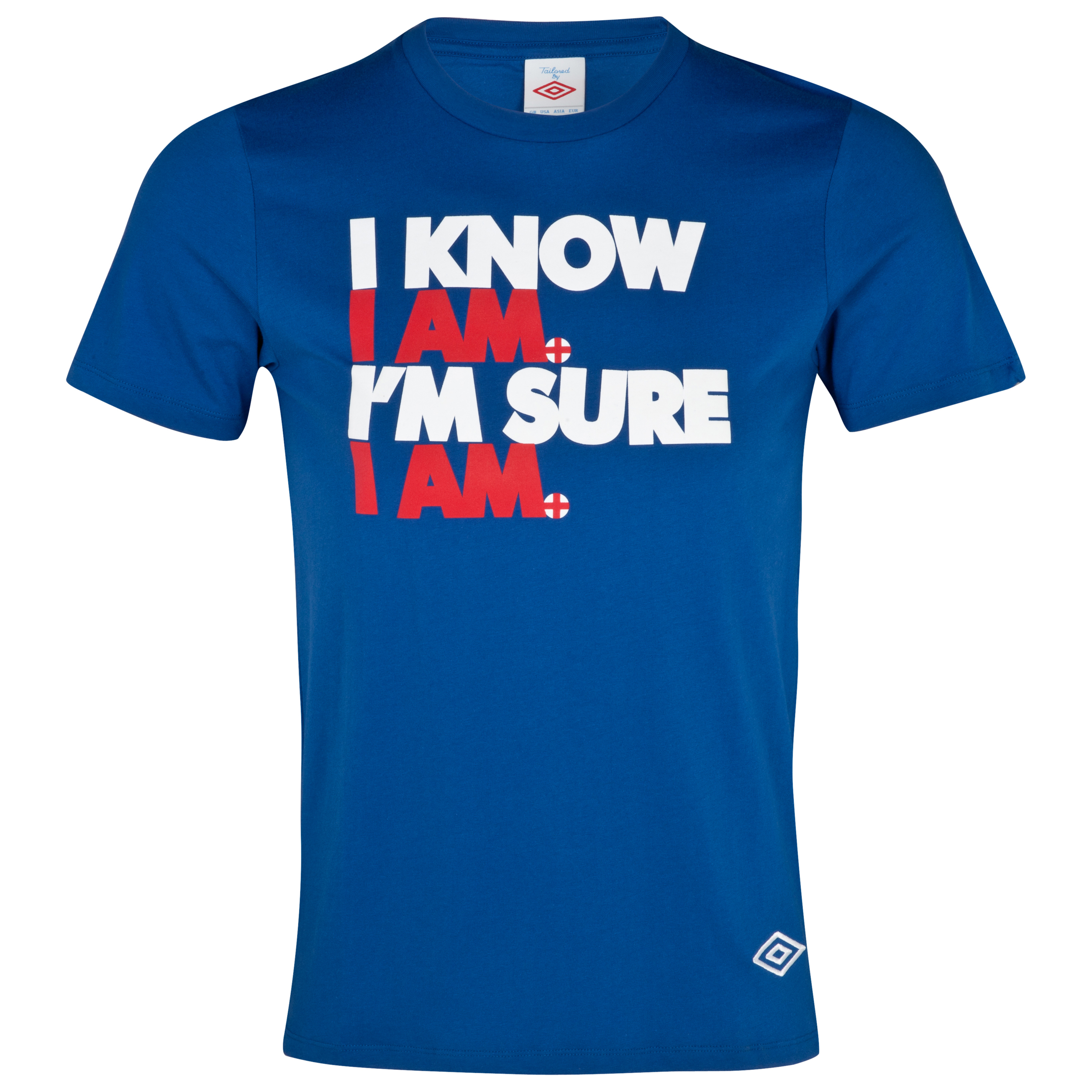 England Supporters Graphic T Shirt True Blue~Dark Navy~White~Vermillion
