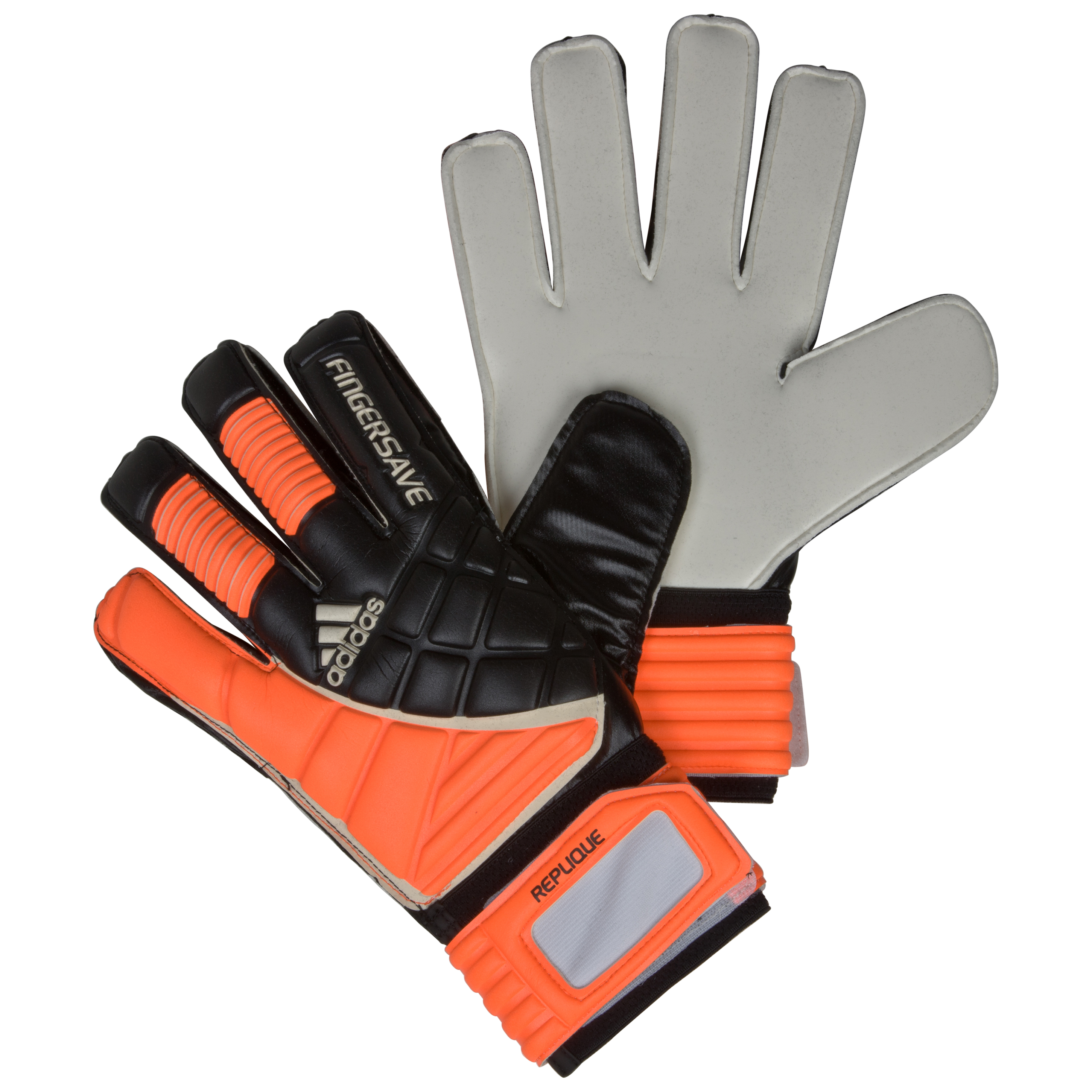 adidas Finger Save Replique Goalkeeper Gloves - Black/Warning/White.