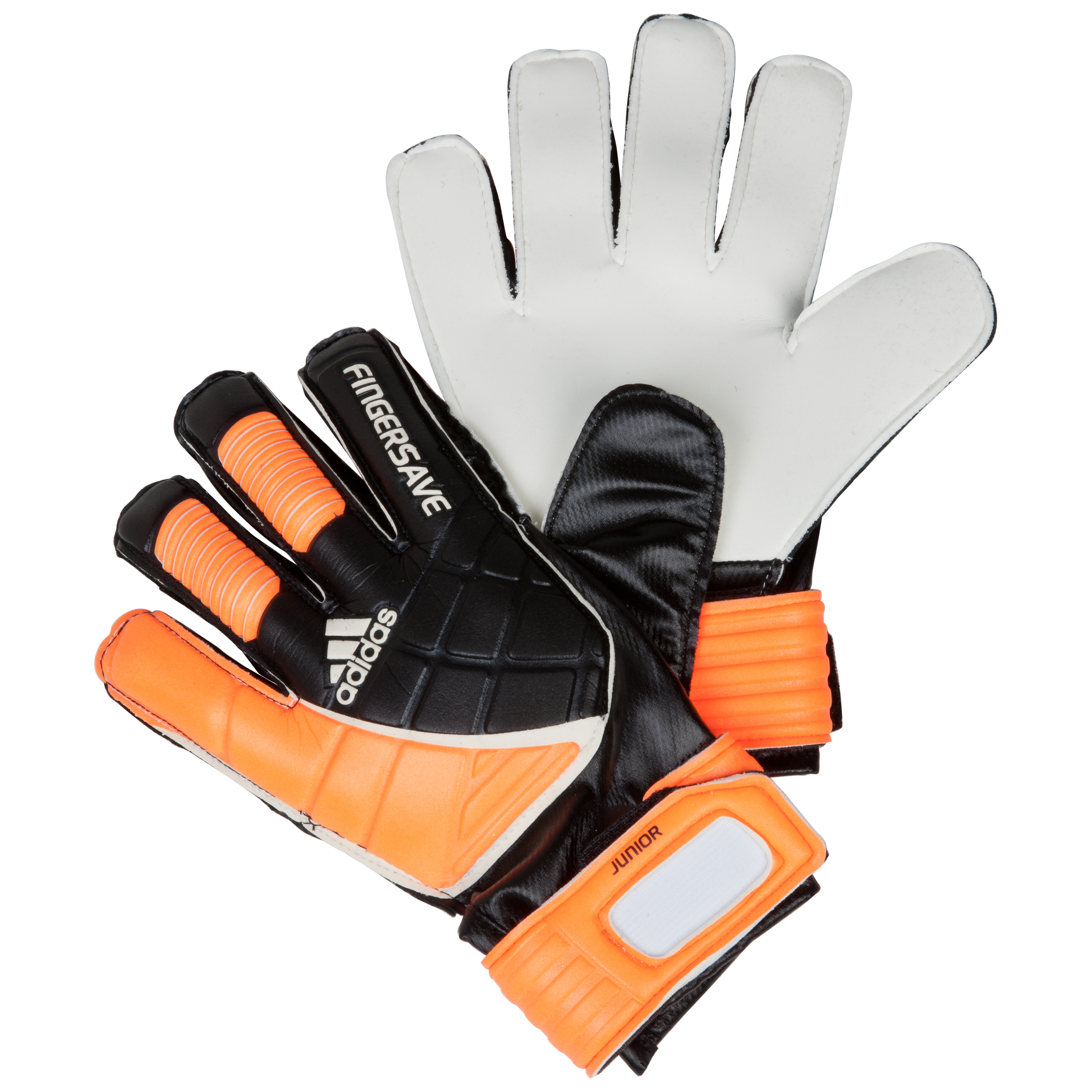 adidas Finger Save Junior Goalkeeper Gloves Black~Warning~White