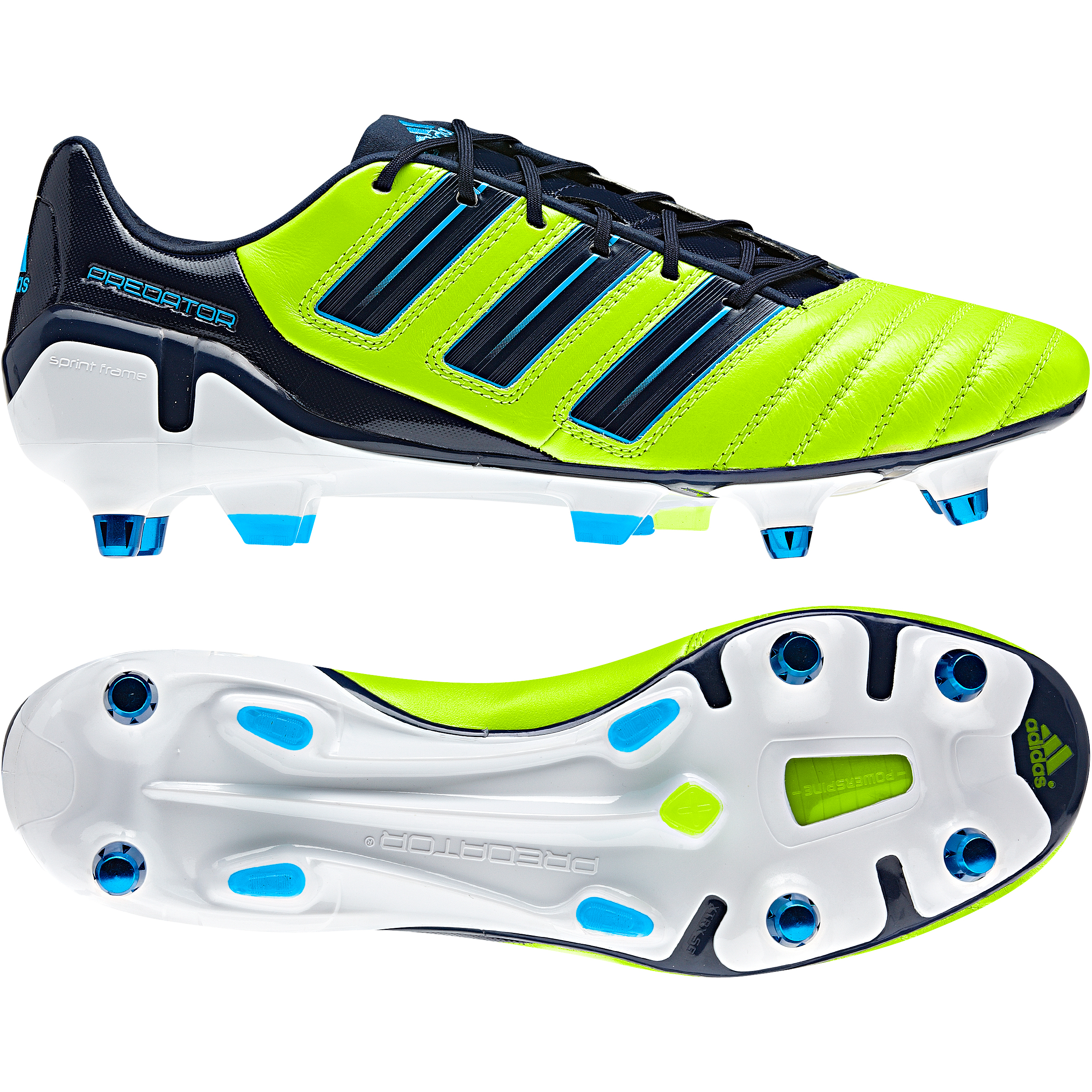 adidas adipower Predator X TRX Soft Ground Football Boots - Slime / Dark Indigo / Pred Sharp Blue Met.