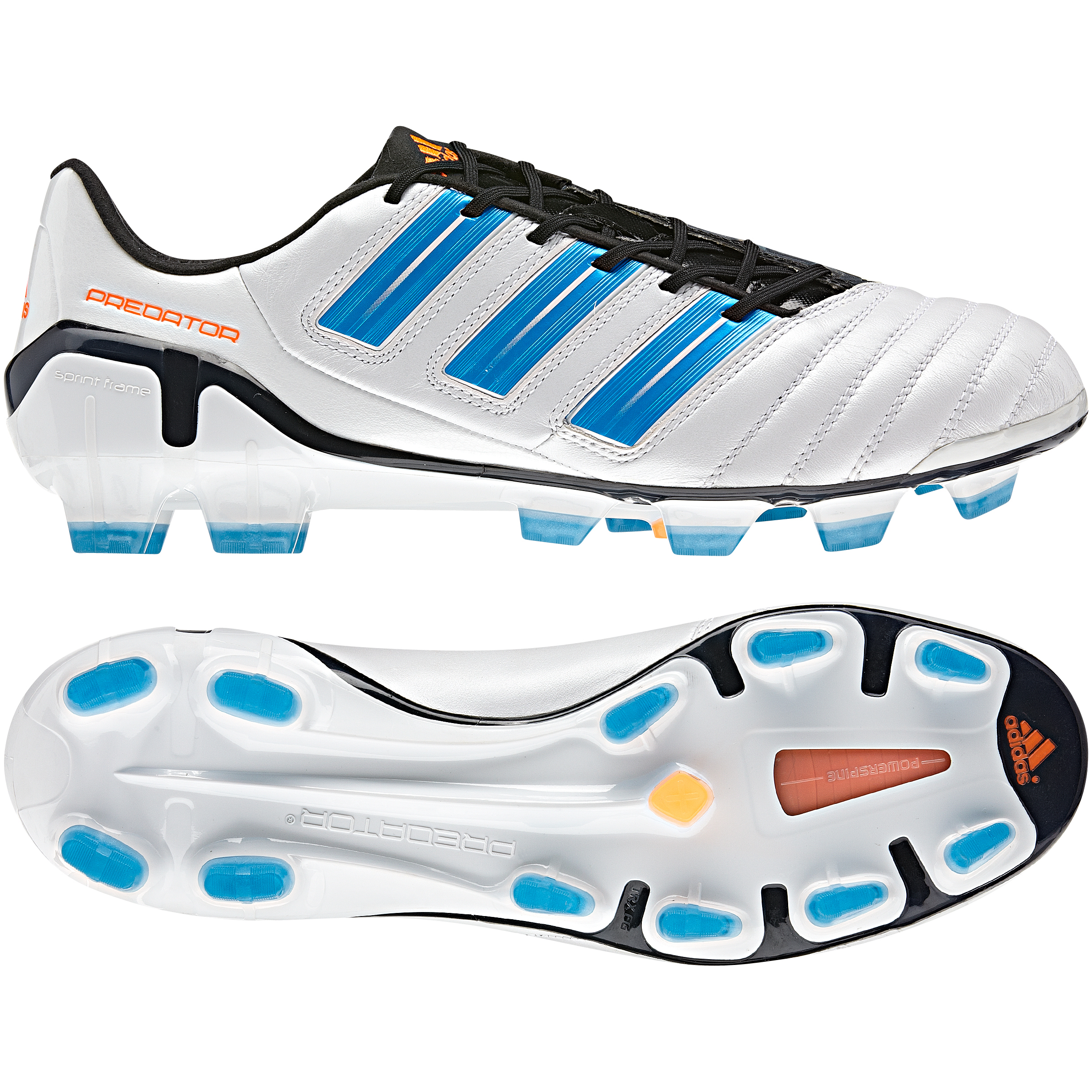 adidas adipower Predator TRX Firm Ground Football Boots Predator Run Wht Met ~ Pred Sharp Blue Met ~ Warning