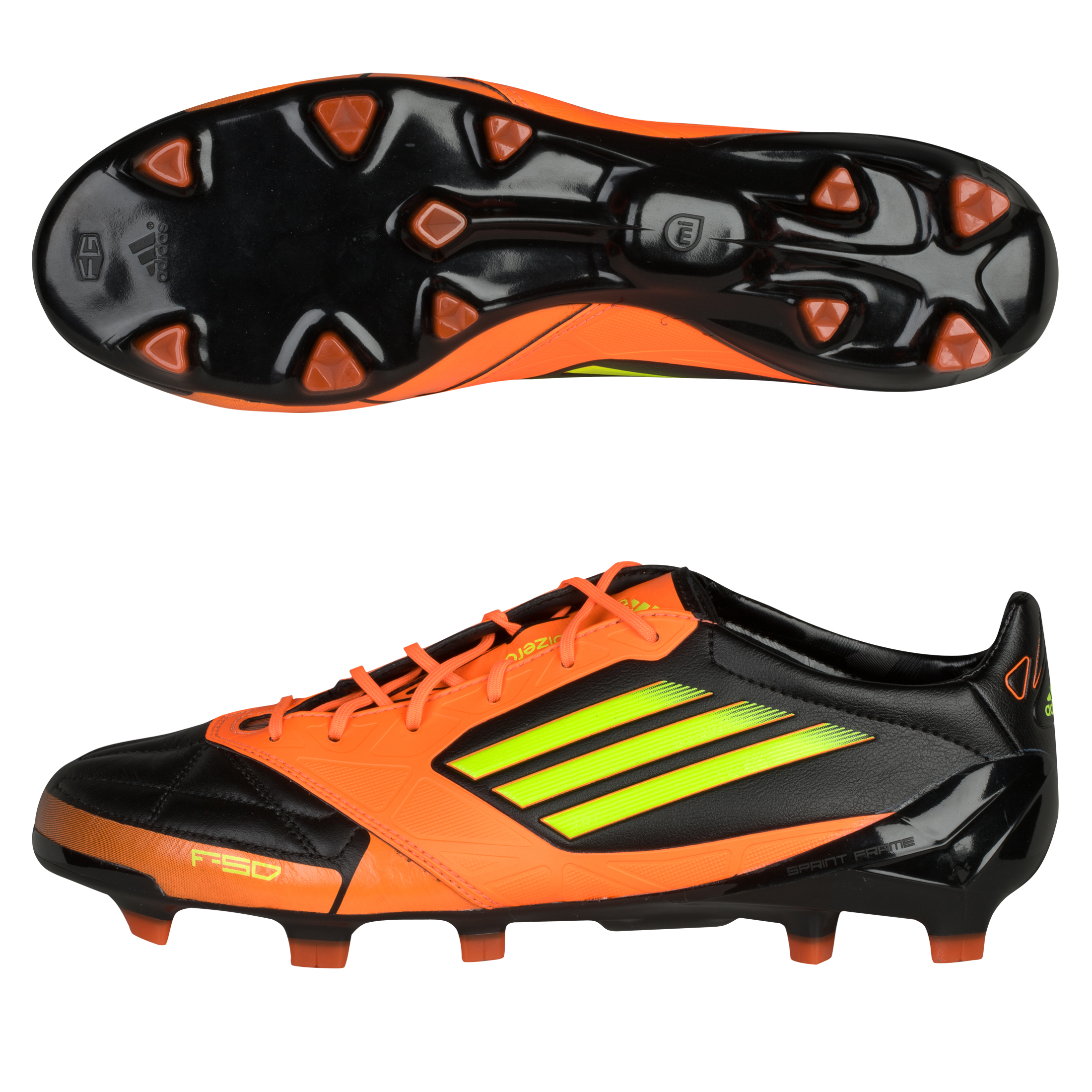 adidas F50 adizero TRX Firm Ground Leather Football Boots - Black 1/Electricity/Warning.