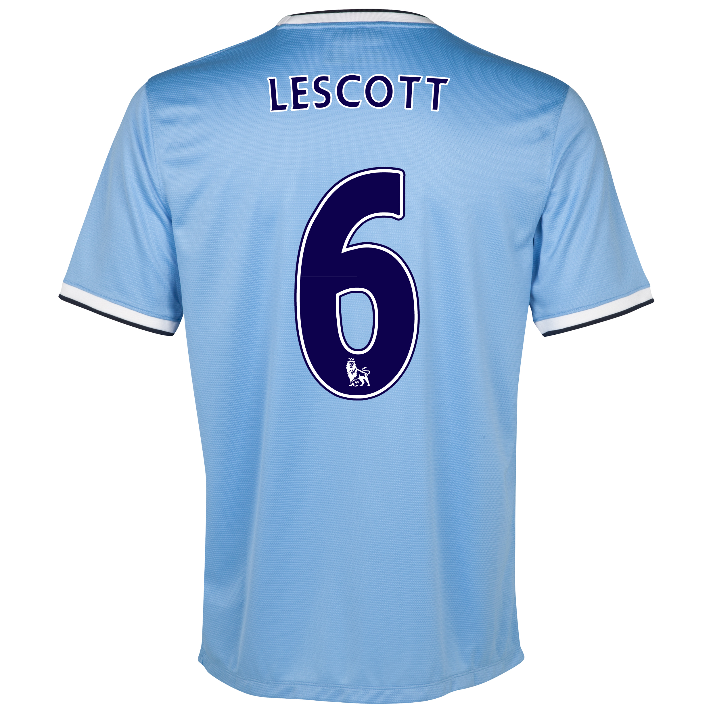 Manchester City Home Shirt 2013/14 with Lescott 6 printing