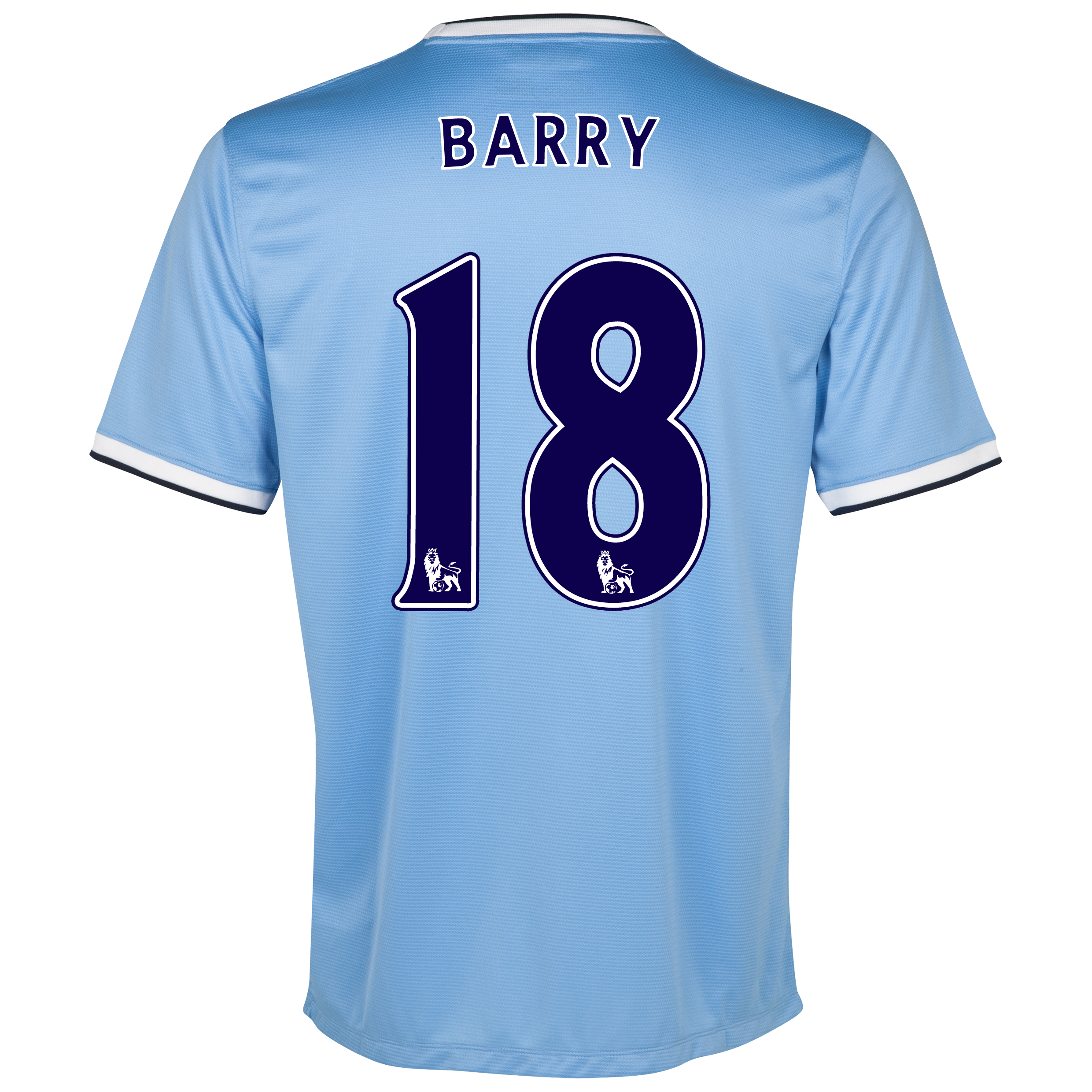 Manchester City Home Shirt 2013/14 with Barry 18 printing