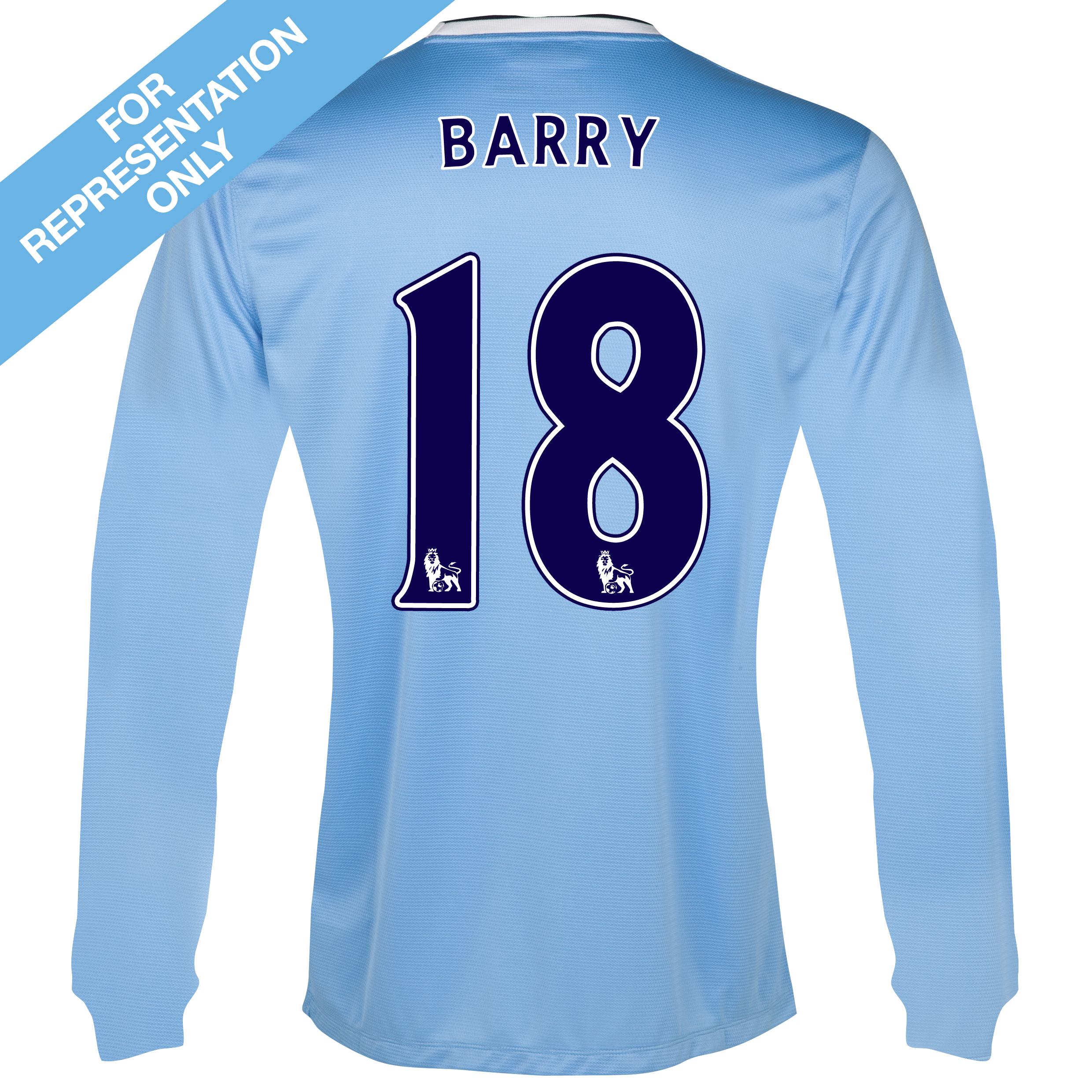 Manchester City Home Shirt 2013/14 - Long Sleeved with Barry 18 printing