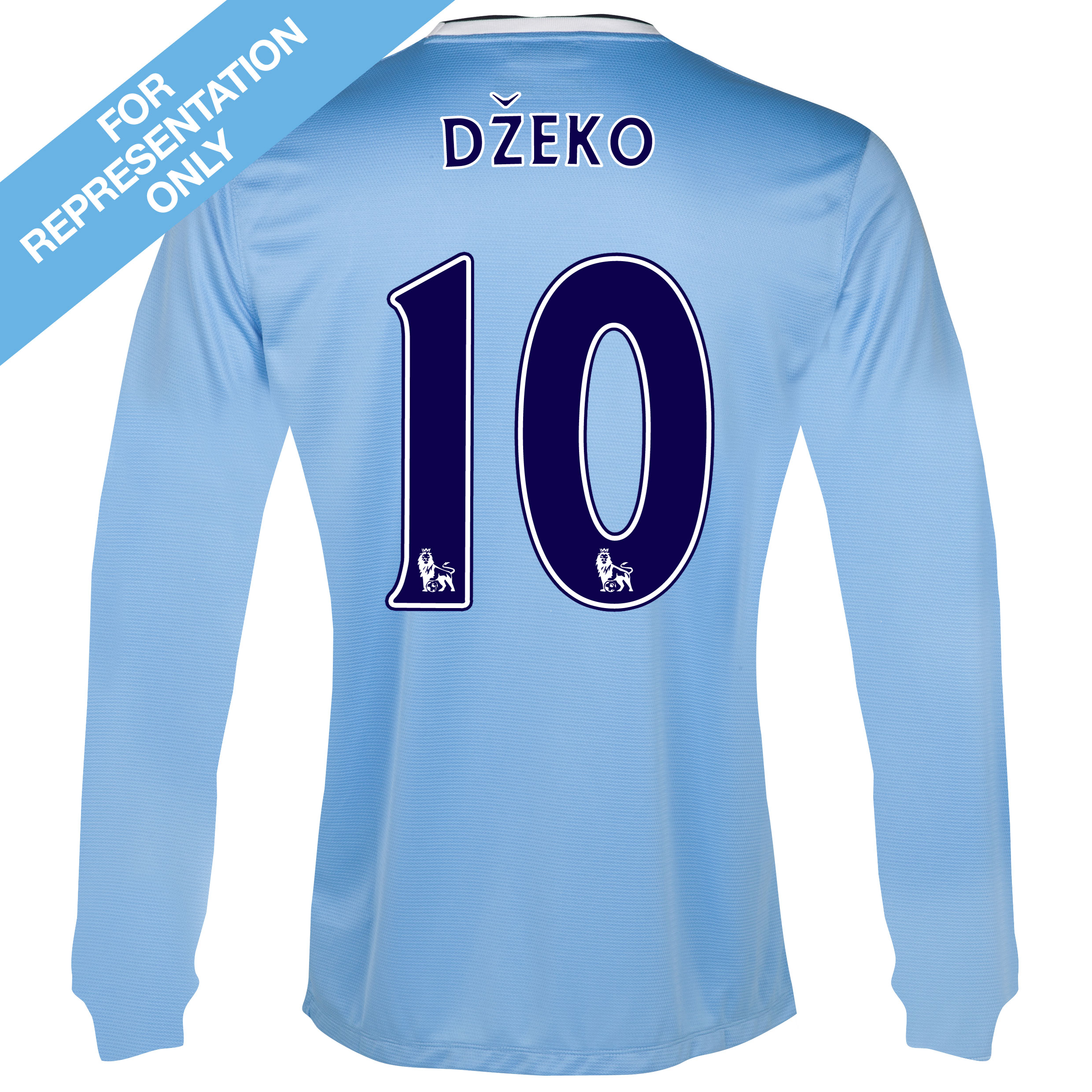 Manchester City Home Shirt 2013/14 - Long Sleeved - Junior with Dzeko 10 printing