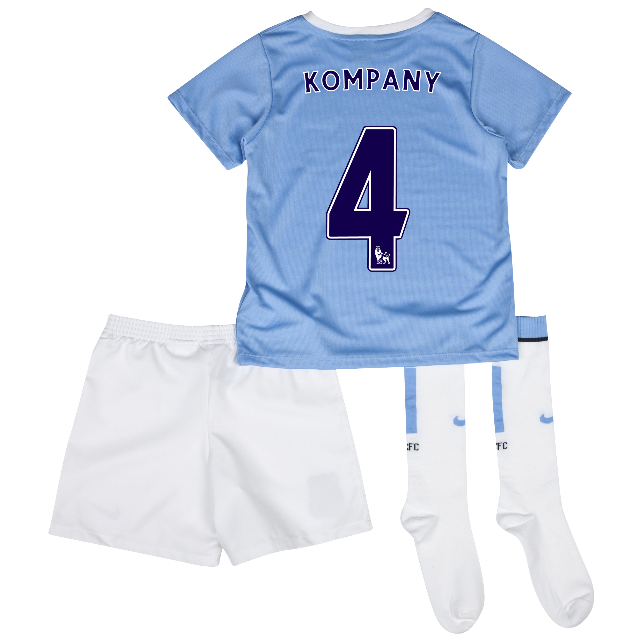 Manchester City Home Little Boys Kit 2013/14 with Kompany 4 printing