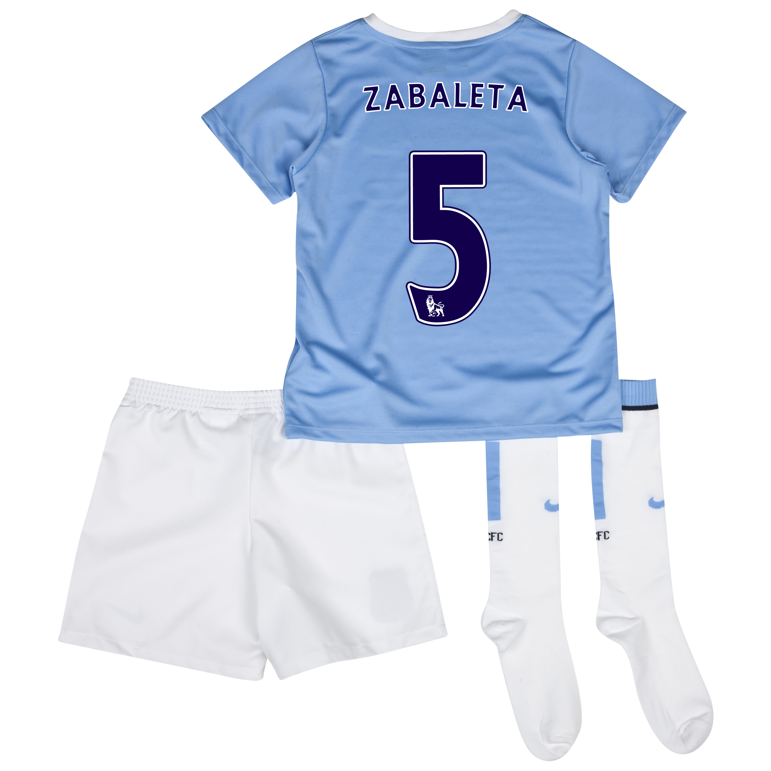 Manchester City Home Little Boys Kit 2013/14 with Zabaleta 5 printing