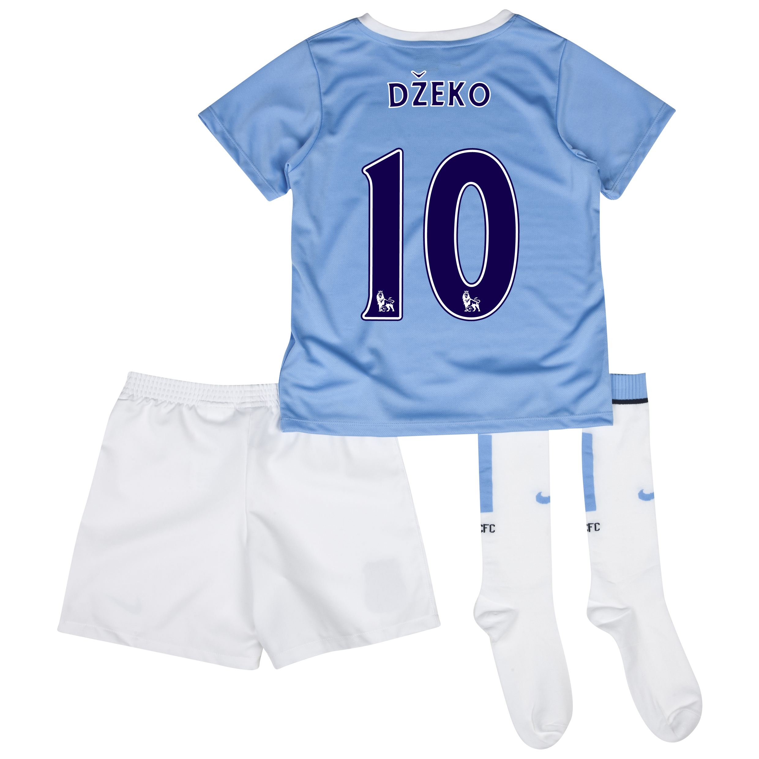 Manchester City Home Little Boys Kit 2013/14 with Dzeko 10 printing