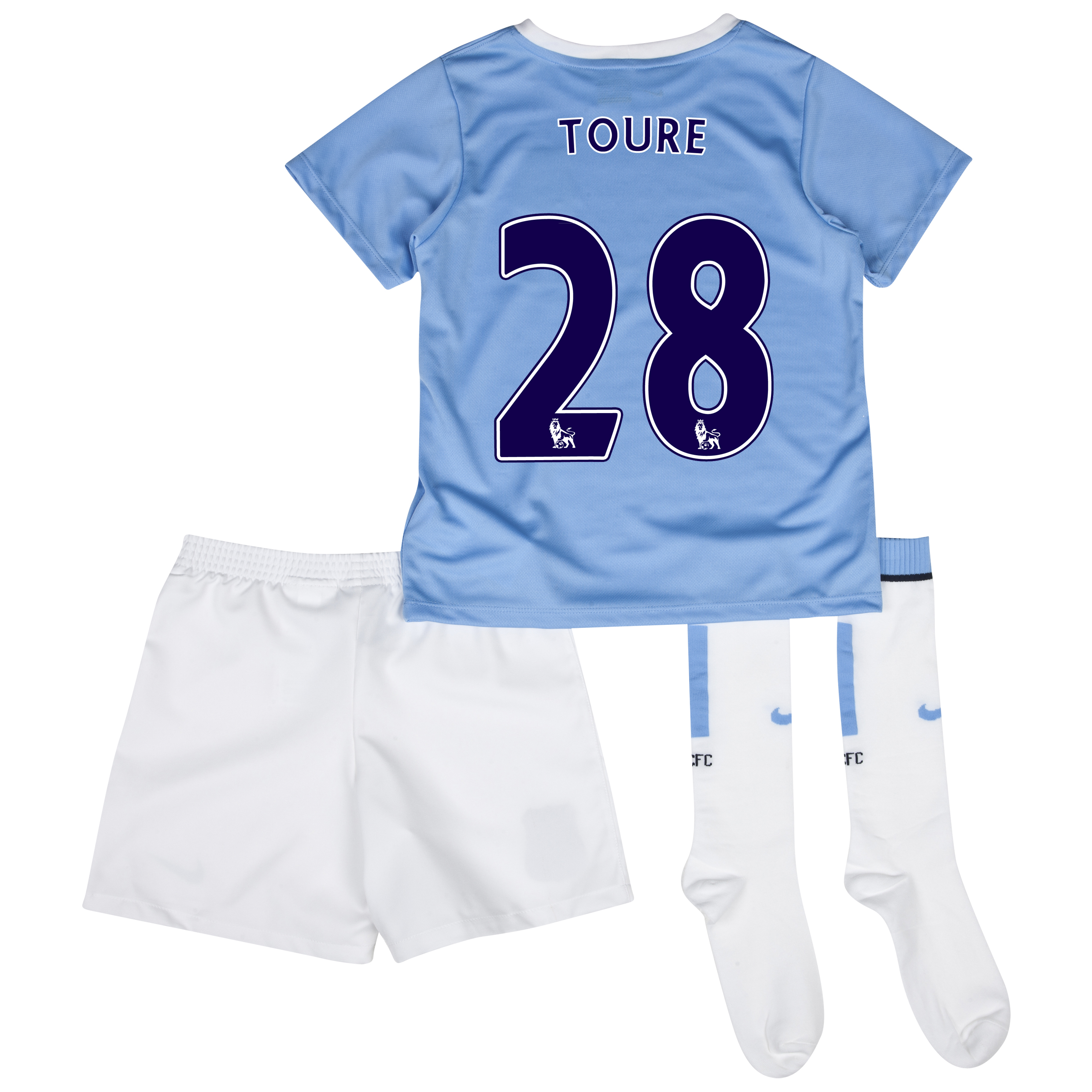 Manchester City Home Little Boys Kit 2013/14 with Toure 28 printing