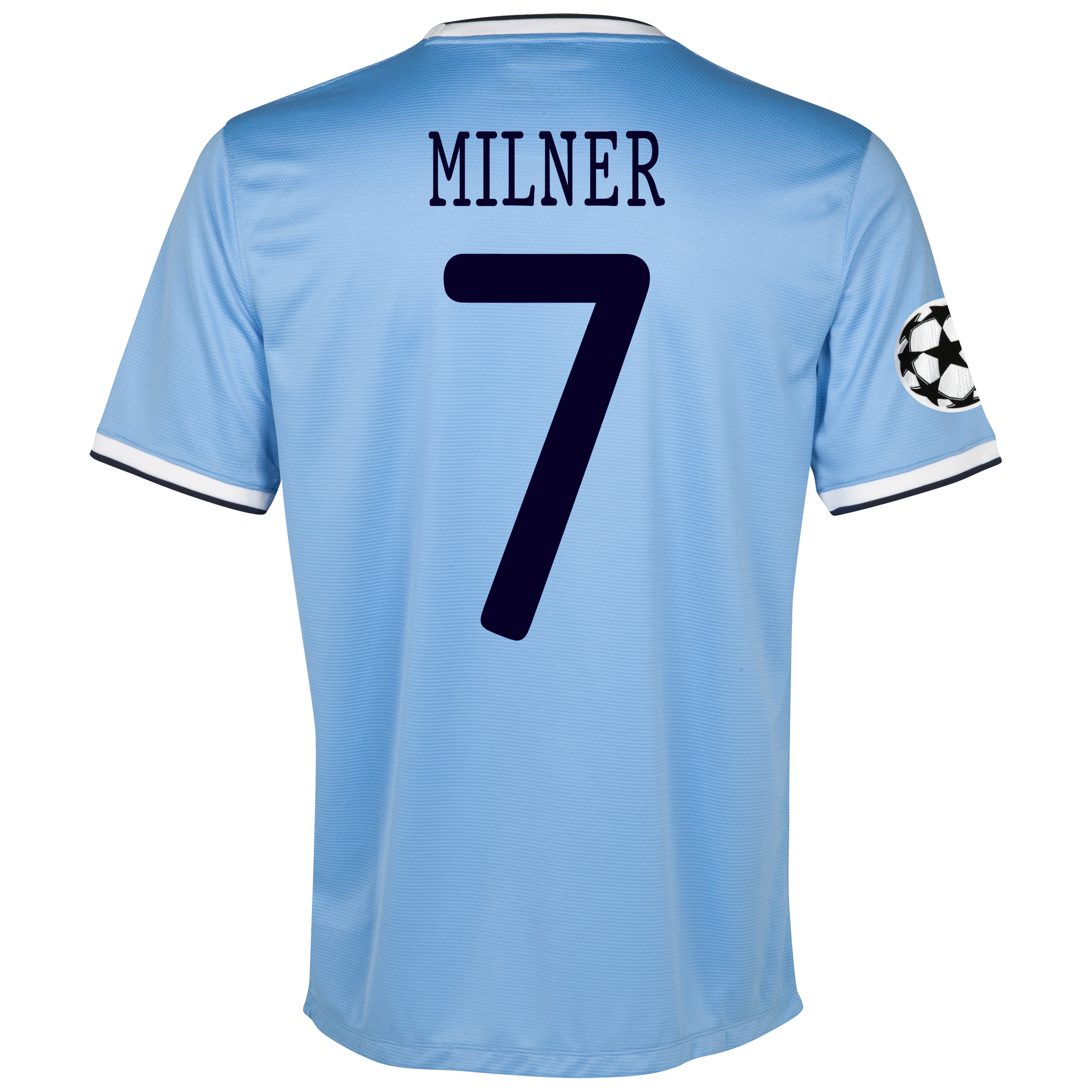 Manchester City UEFA Champions League Home Shirt 2013/14 with Milner 7 printing