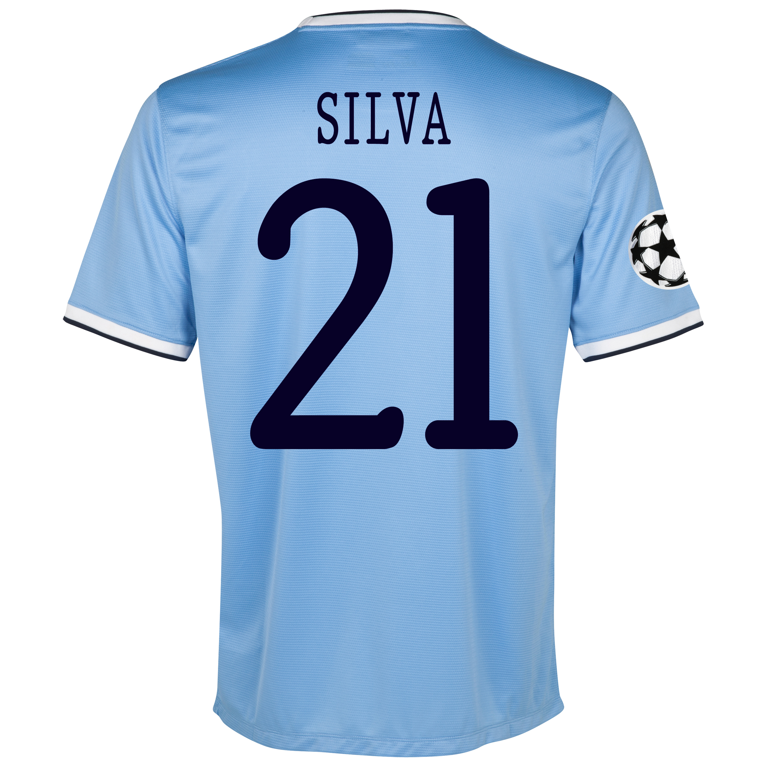 Manchester City UEFA Champions League Home Shirt 2013/14 with Silva 21 printing