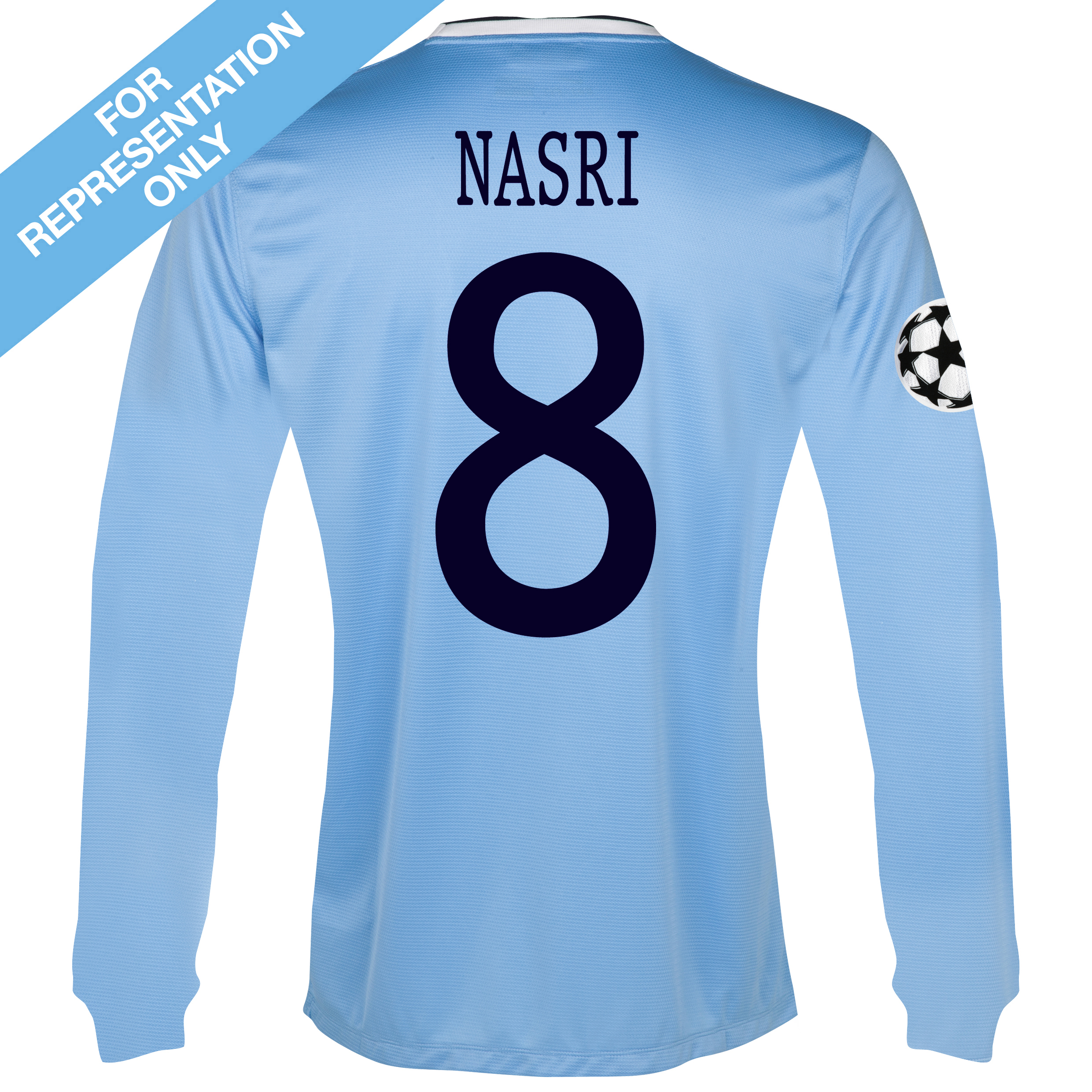Manchester City UEFA Champions League Home Shirt 2013/14 - Long Sleeved with Nasri 8 printing