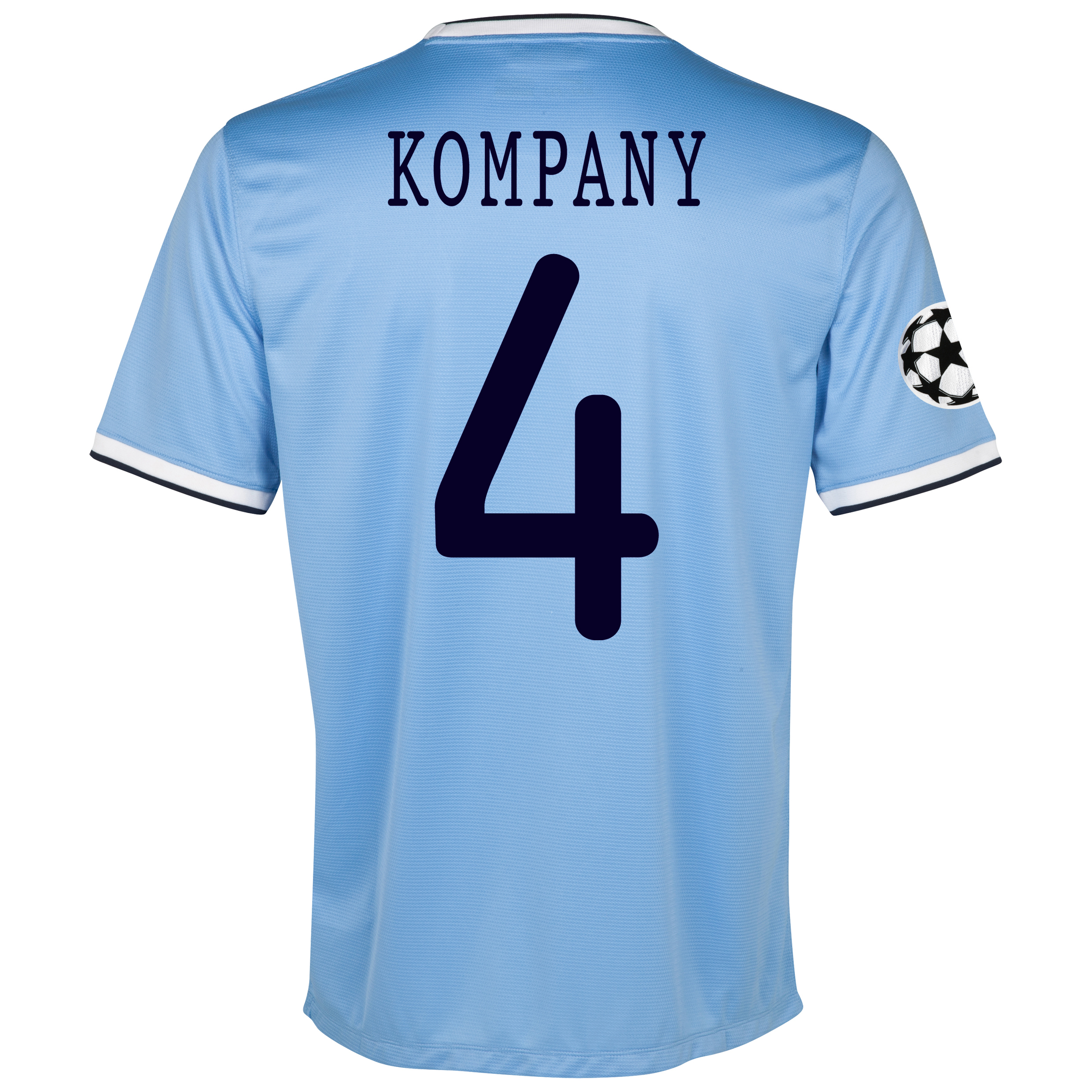 Manchester City UEFA Champions League Home Shirt 2013/14 - Junior with Kompany 4 printing