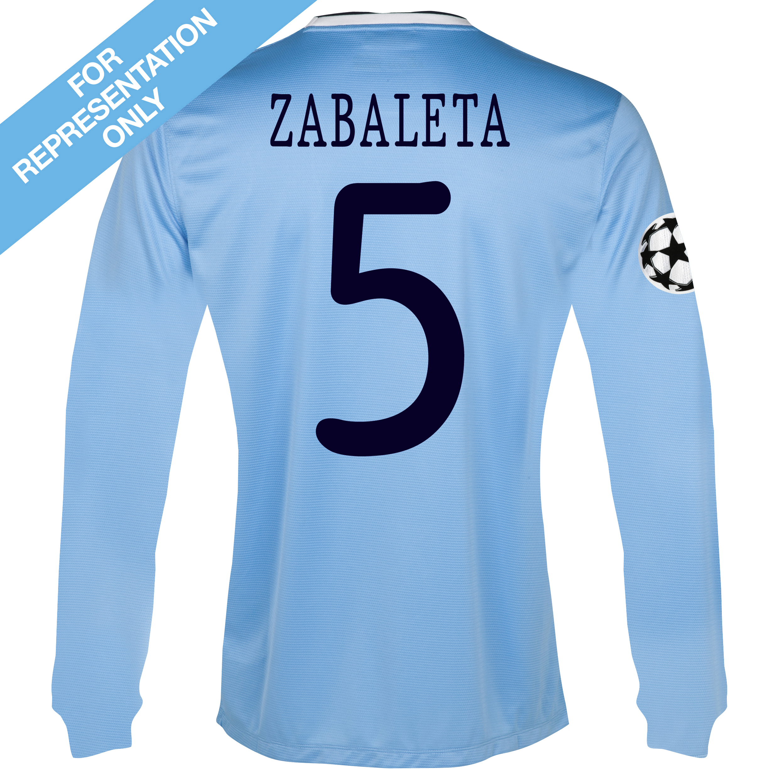 Manchester City UEFA Champions League Home Shirt 2013/14 - Long Sleeved - Junior with Zabaleta 5 printing