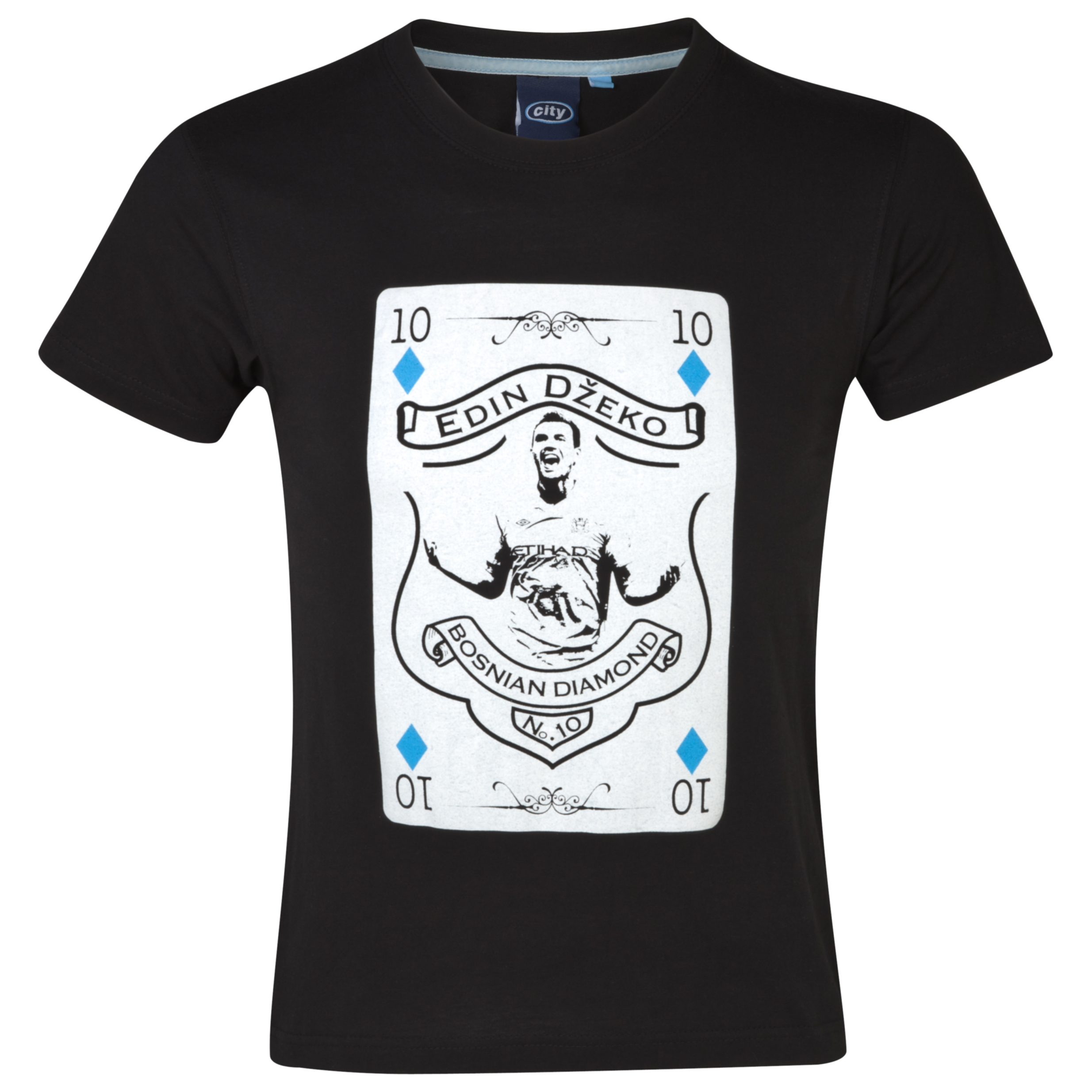 Manchester City Dzeko T-Shirt - Black - Kids
