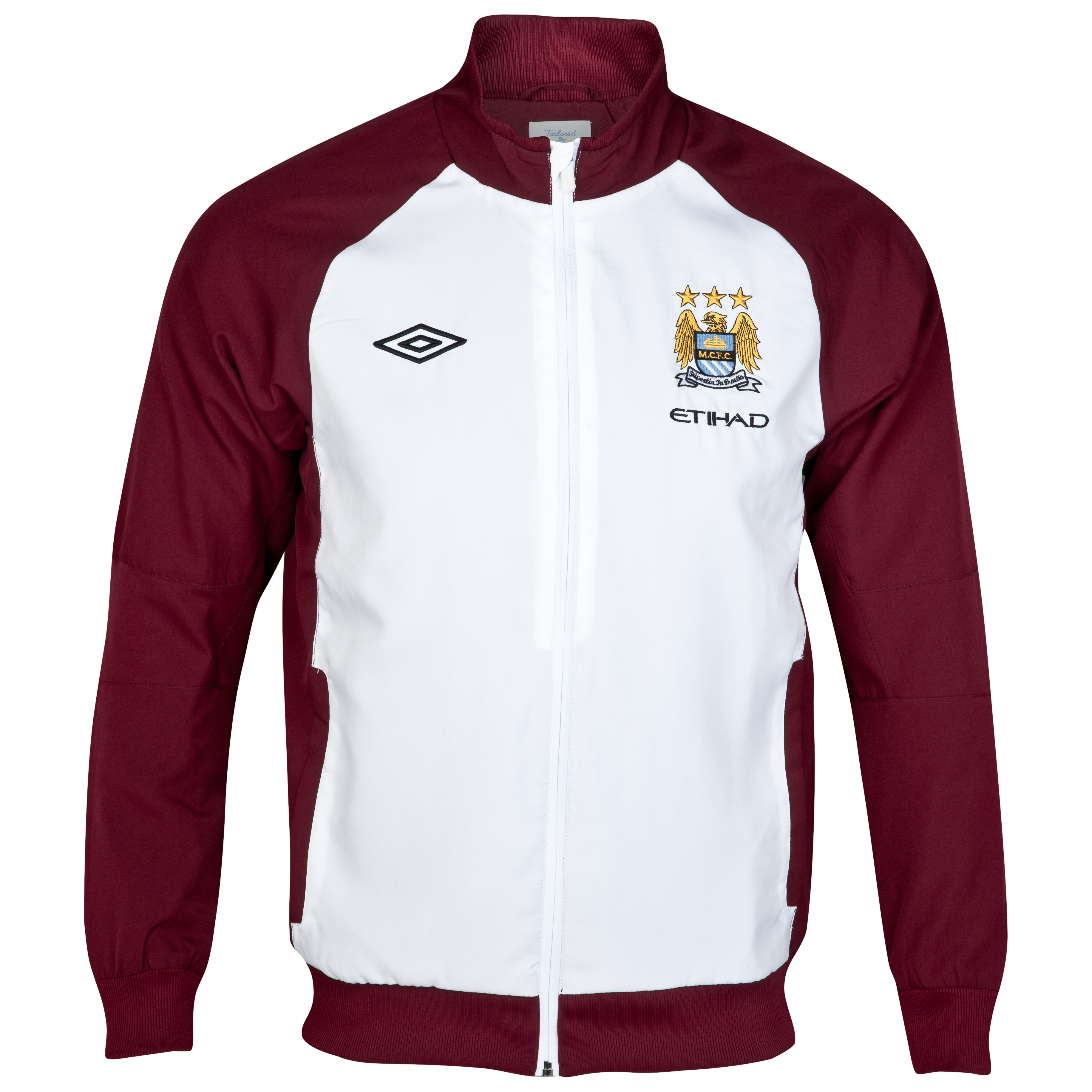 Manchester City Training Woven Jacket - White/Maroon