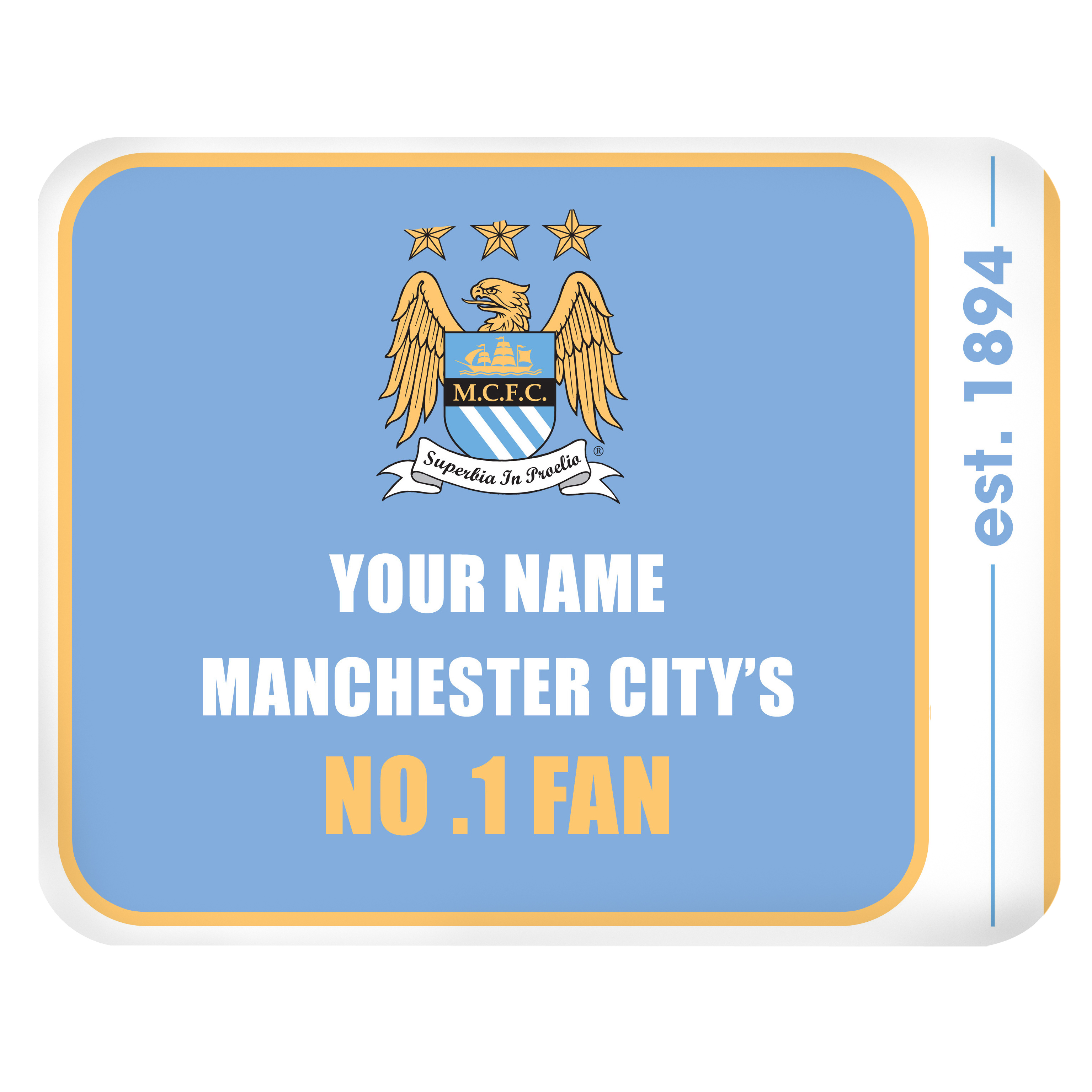 Manchester City Personalised No.1 Fan Mouse Mat