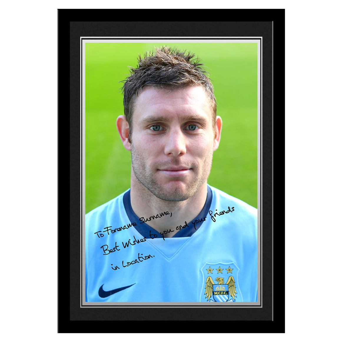 Manchester City Personalised Signature Photo Frame - James Milner