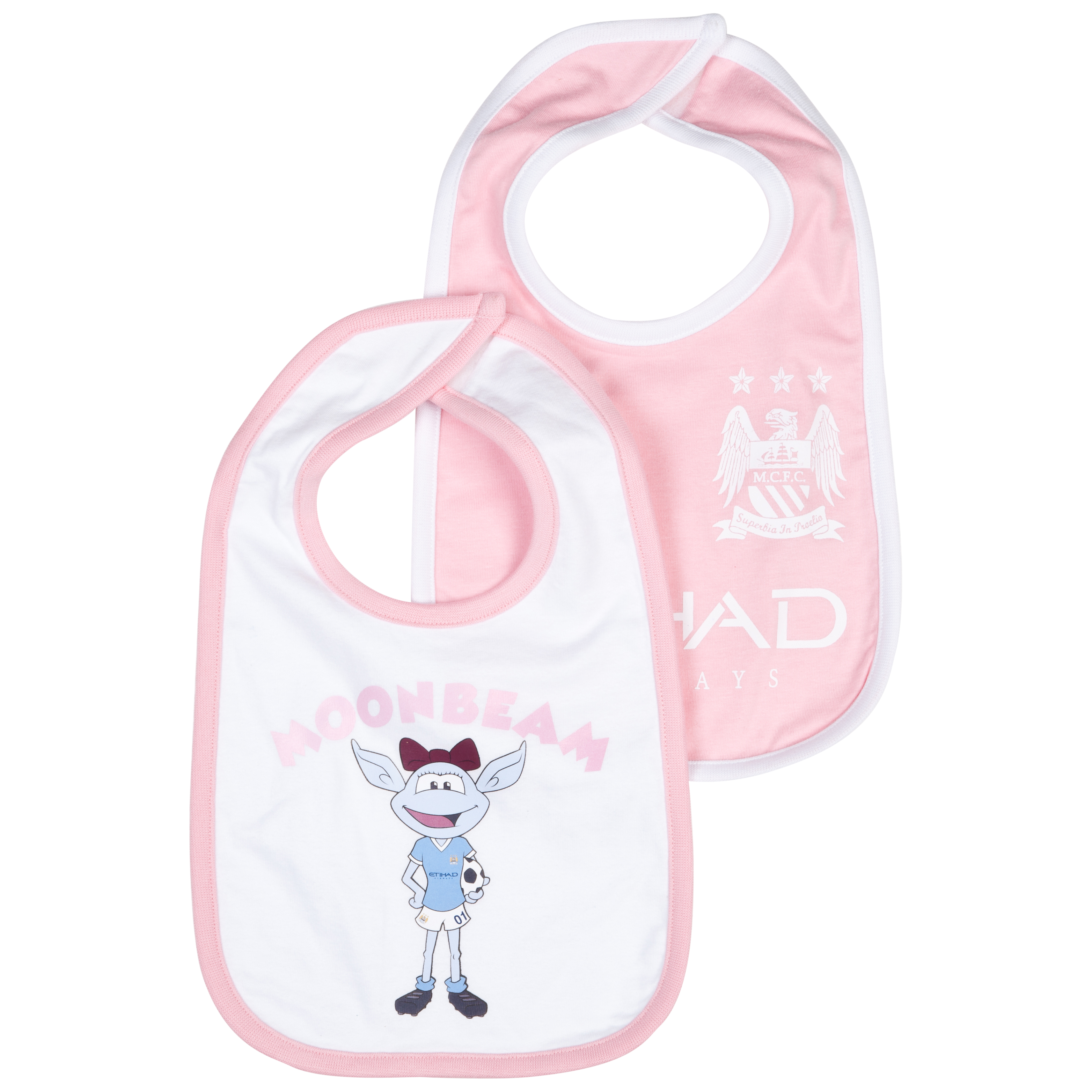 Manchester City Pack of 2 Bibs - Pink - Baby