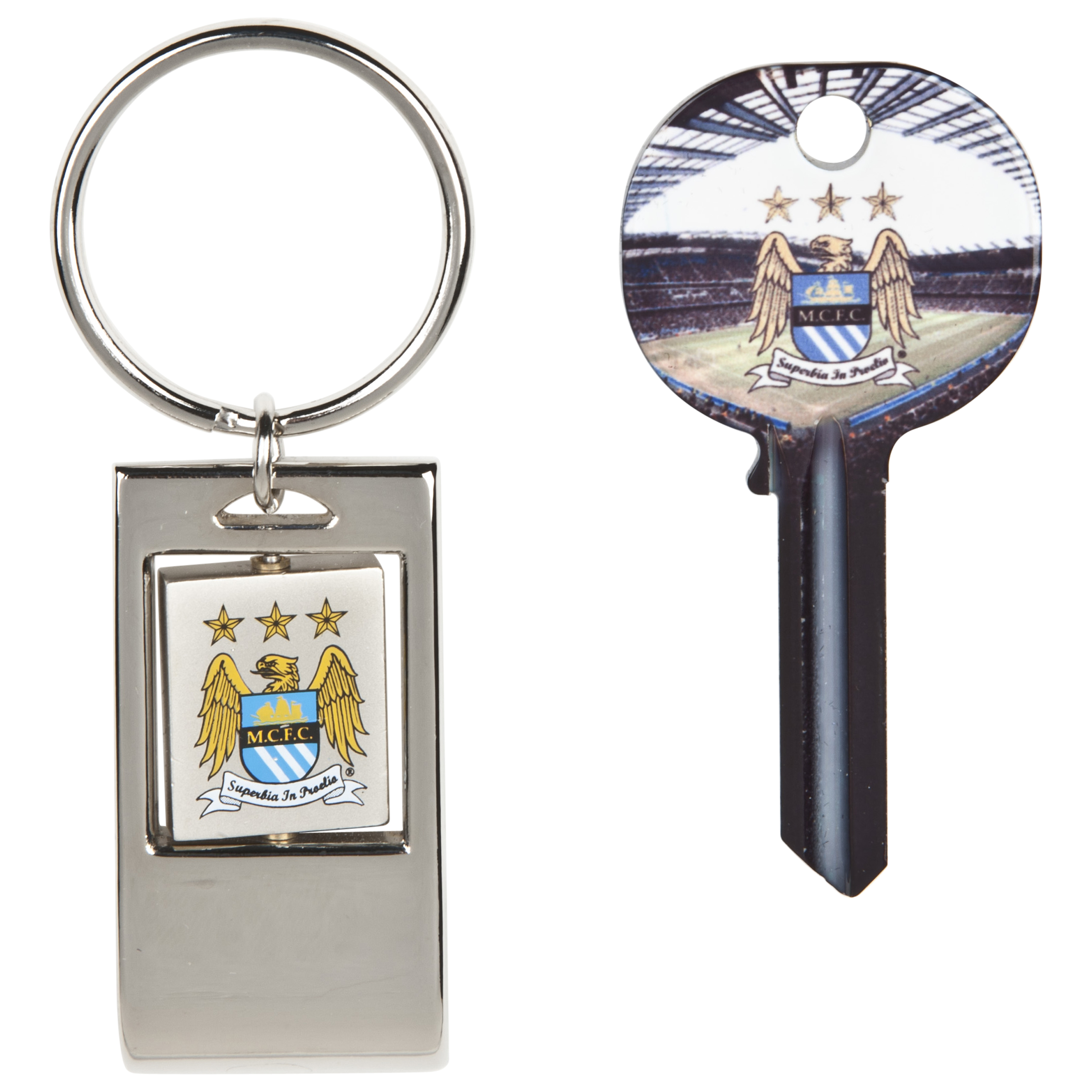 Manchester City Blank Key and Keyring in Shirt Shaped Tin