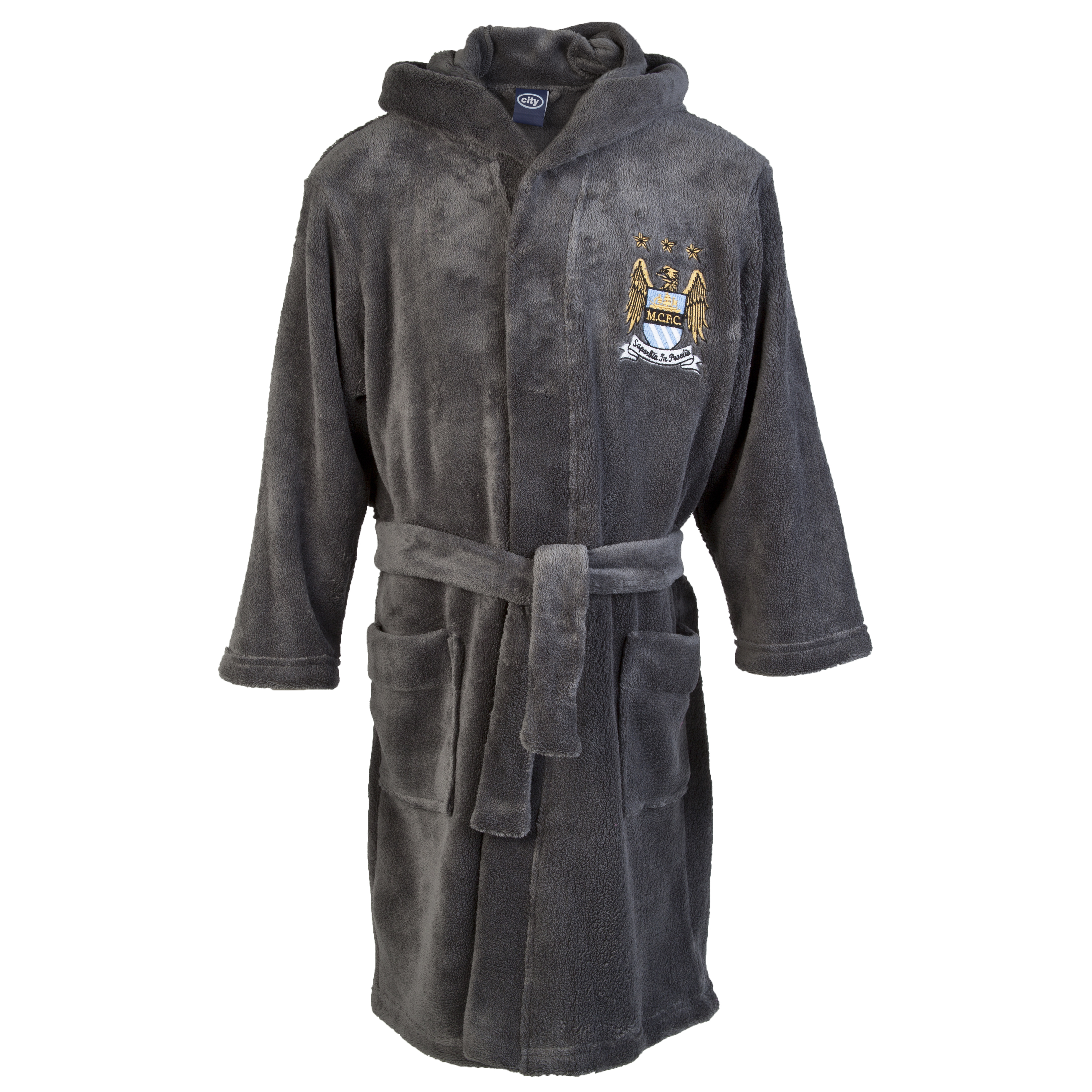Manchester City Supersoft Robe - Charcoal - Boys