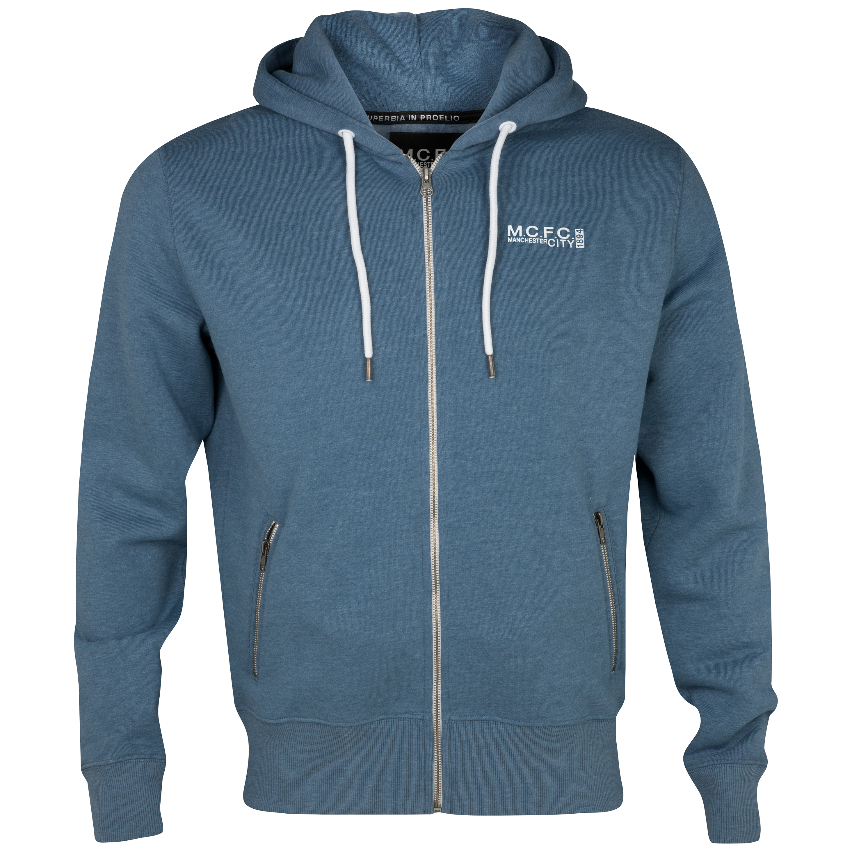 Manchester City Speckle Hoodie-Denim Blue