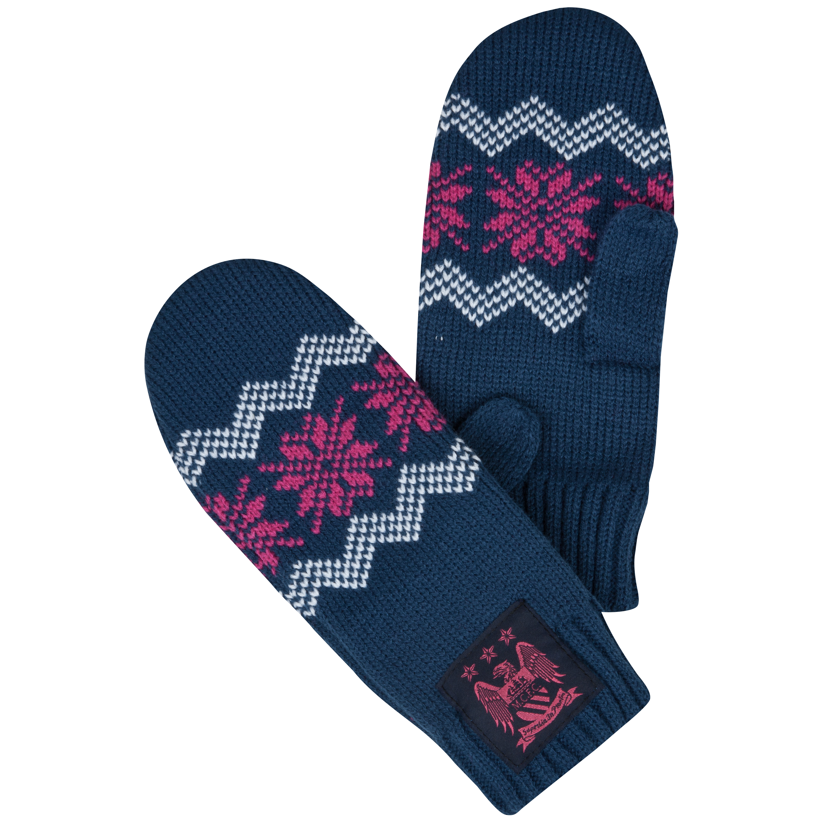 Manchester City Moston Mittens - Navy/Pink - Junior