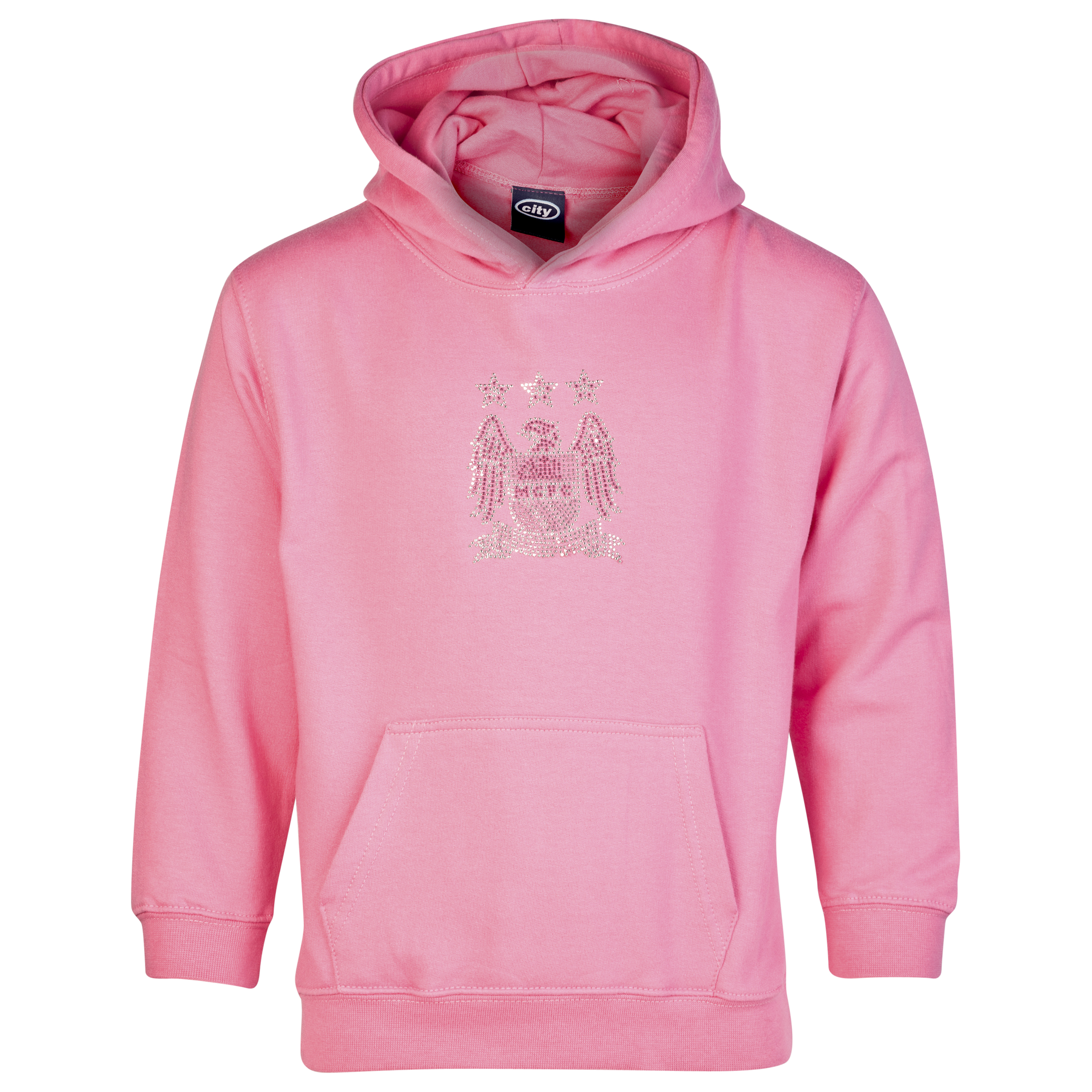 Manchester City Rhinestone Hoodie - Candyfloss Pink - Older Girls