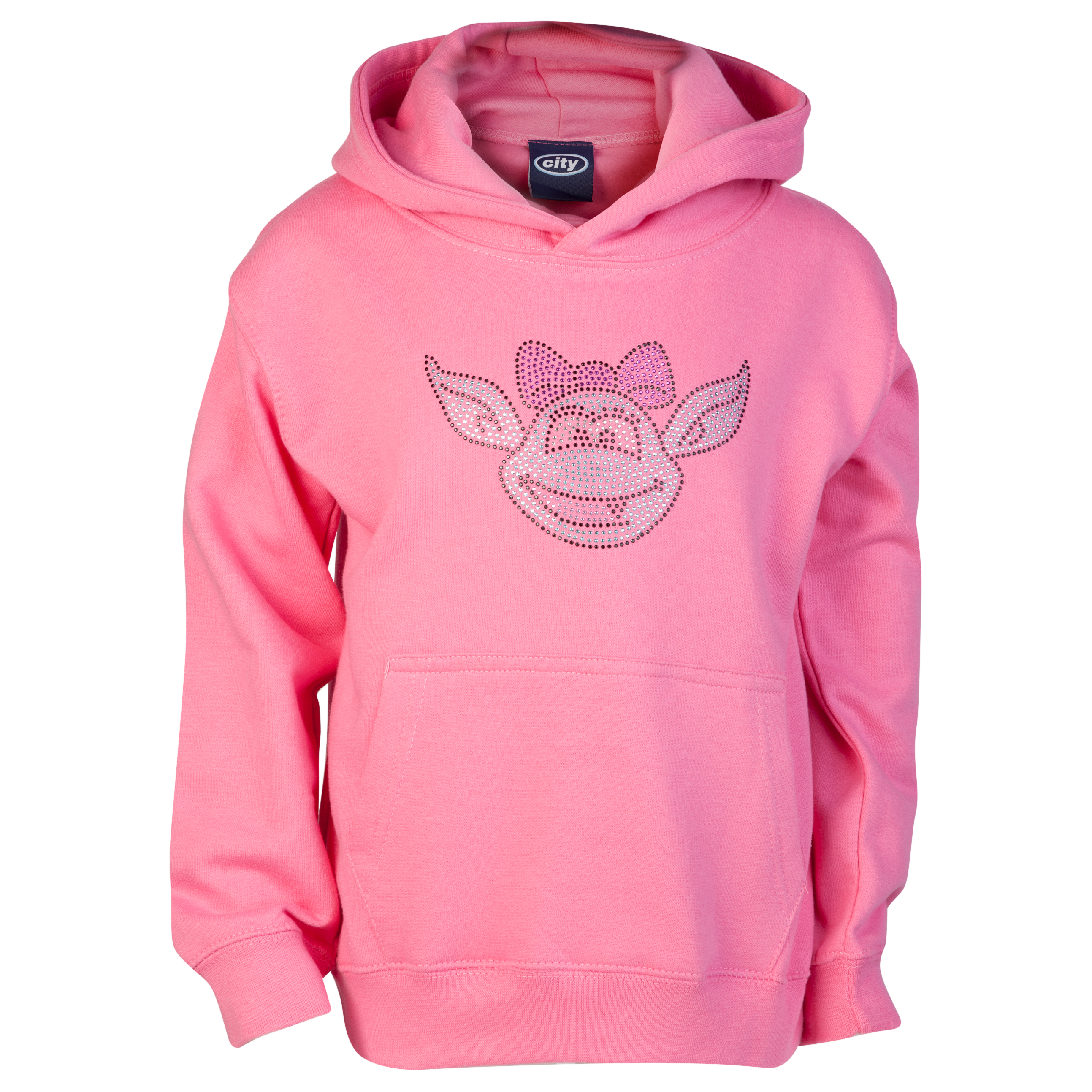 Manchester City Rhinestone Mascot Hoodie - Candyfloss Pink - Infant Girls