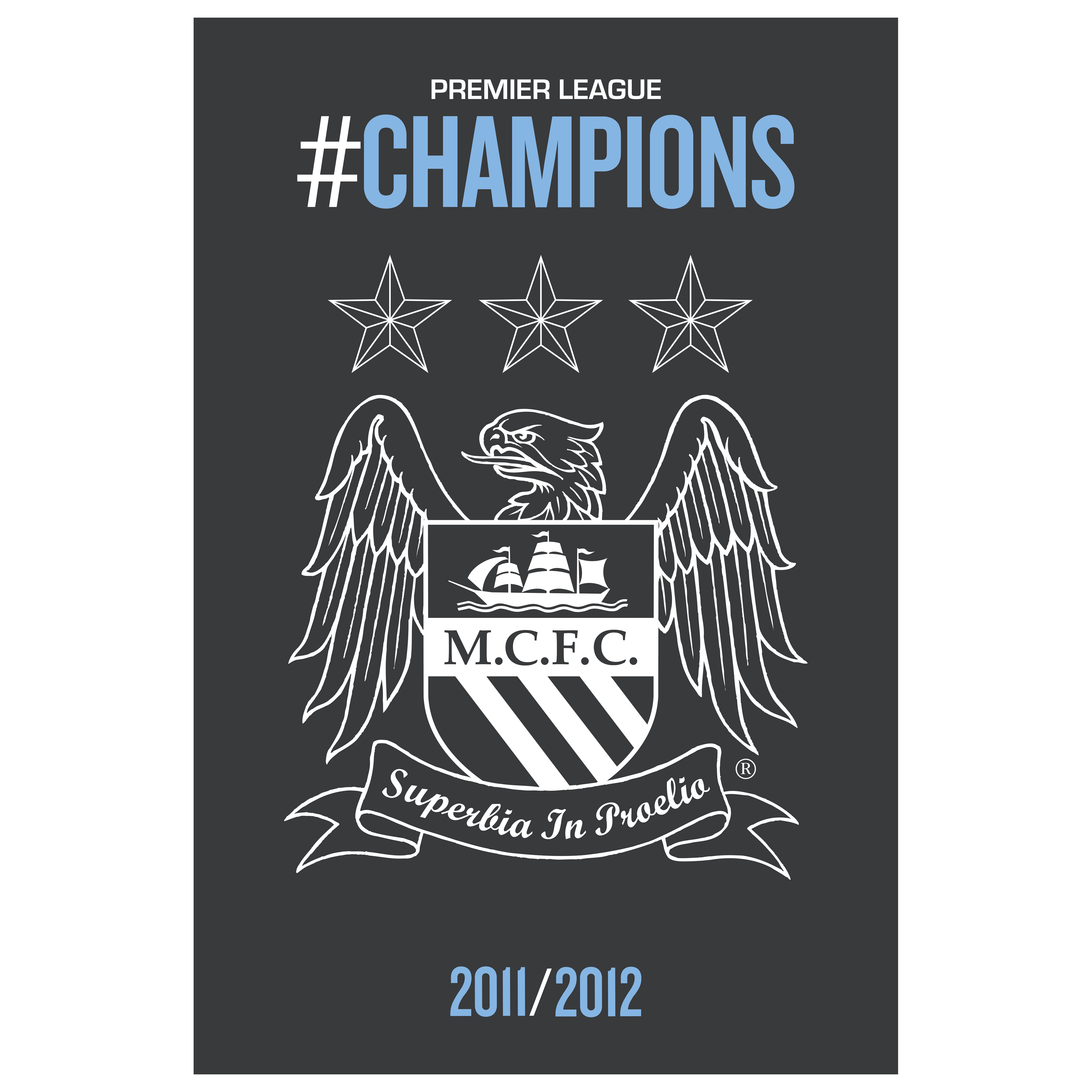 Manchester City #Champions 11/12 Logo Poster