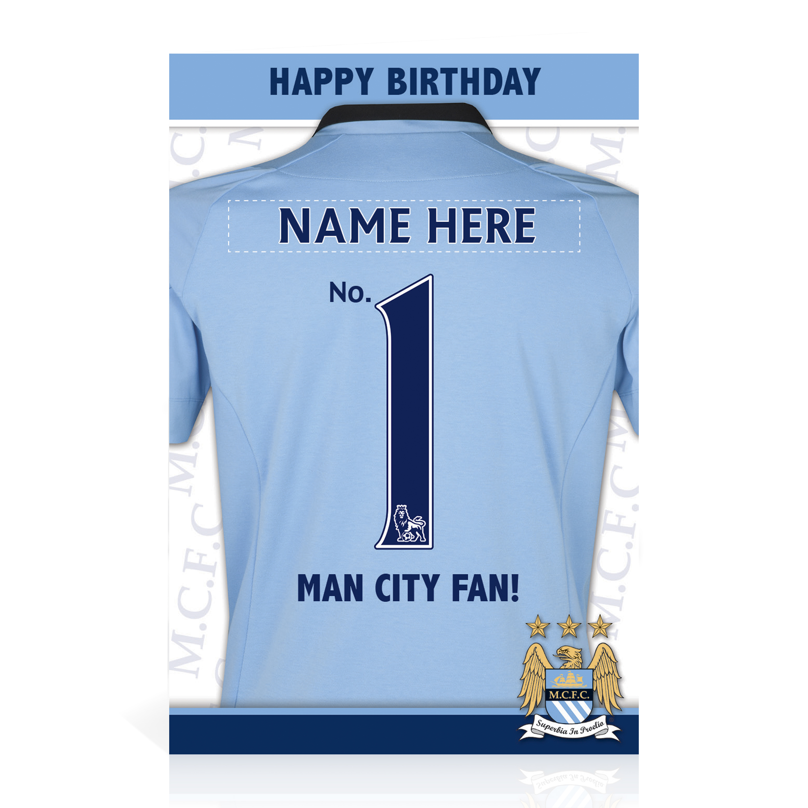 Manchester City Personalised Happy Birthday Card - No. 1 Fan