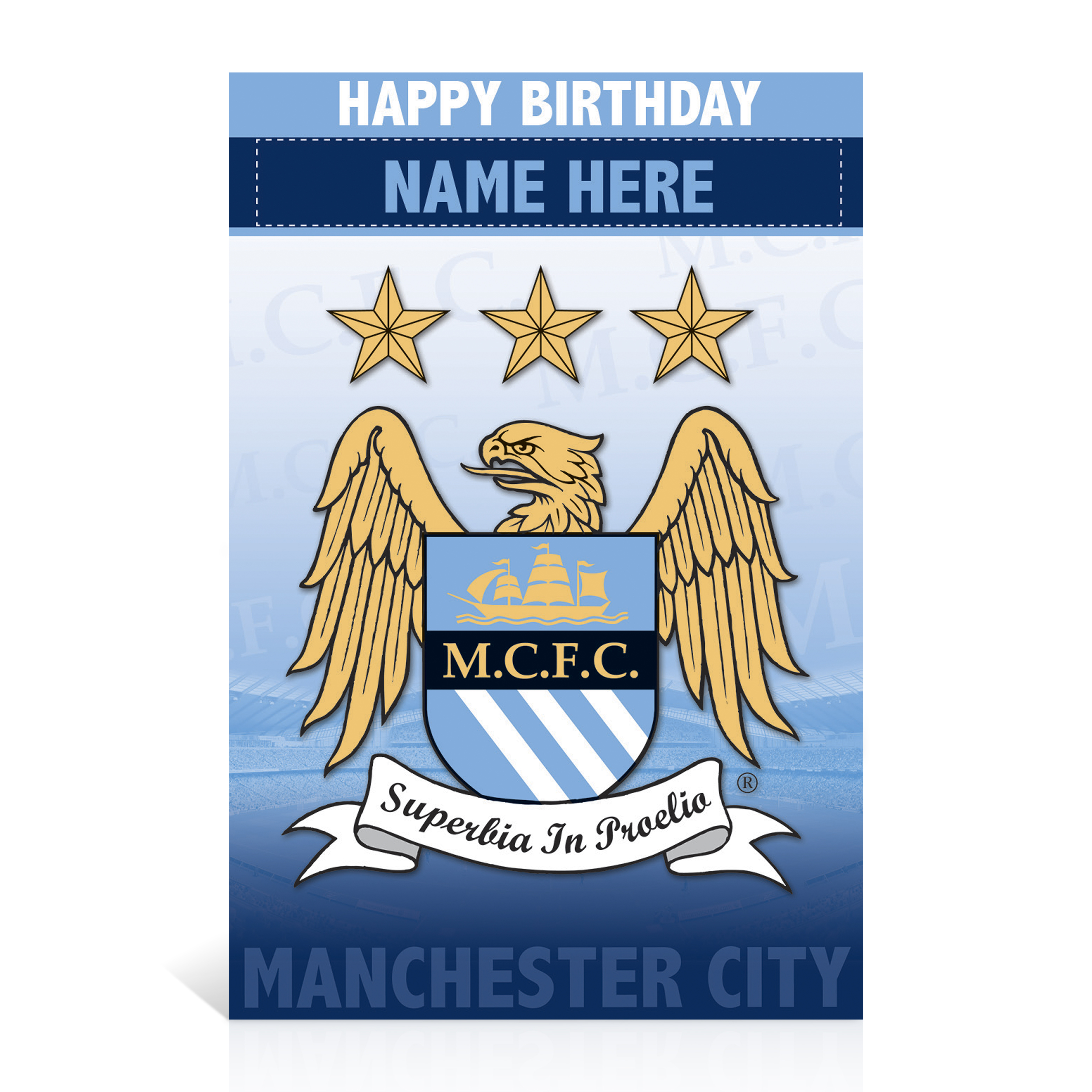 Manchester City Personalised Happy Birthday Card - Crest