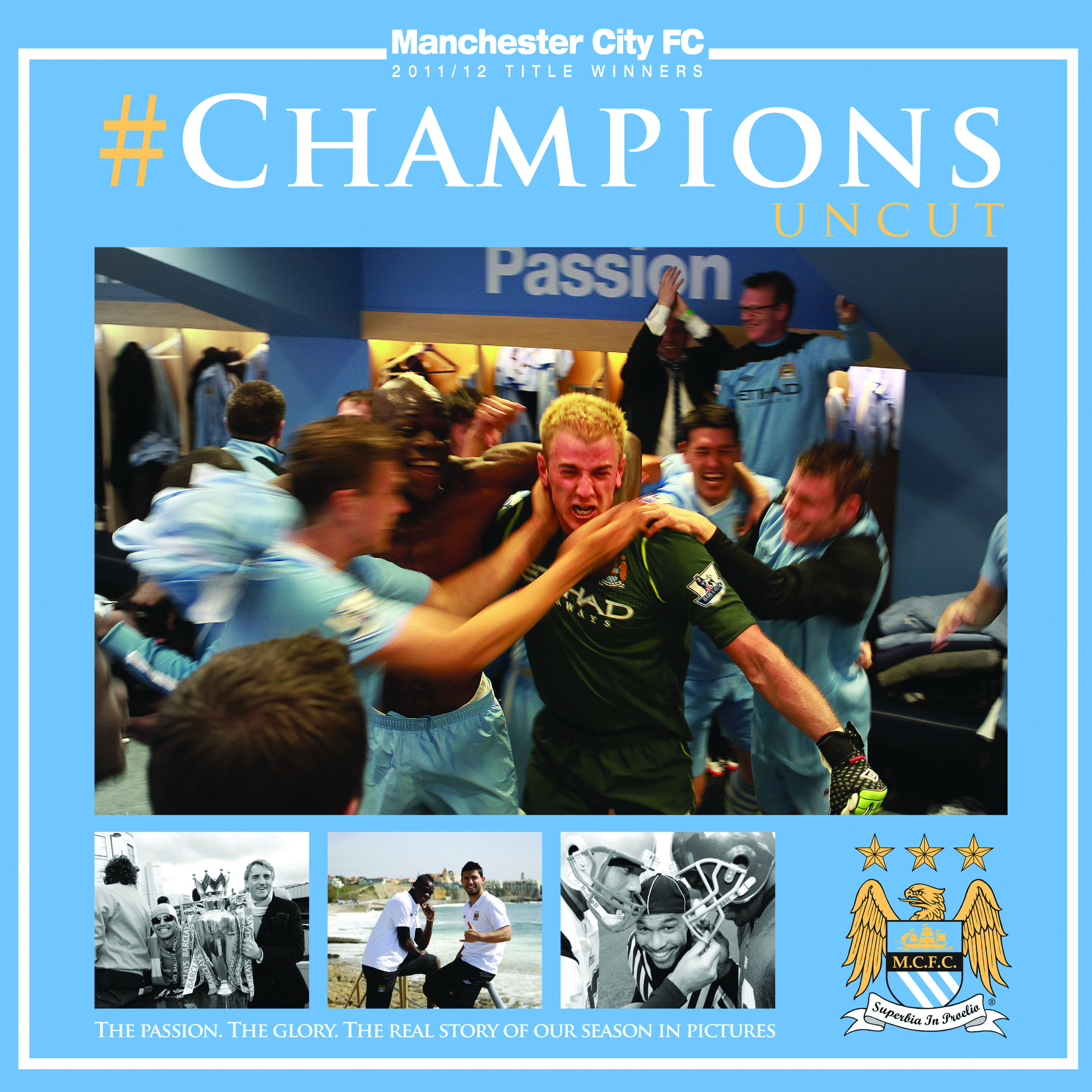 Manchester City #Champions Uncut Hardback Book