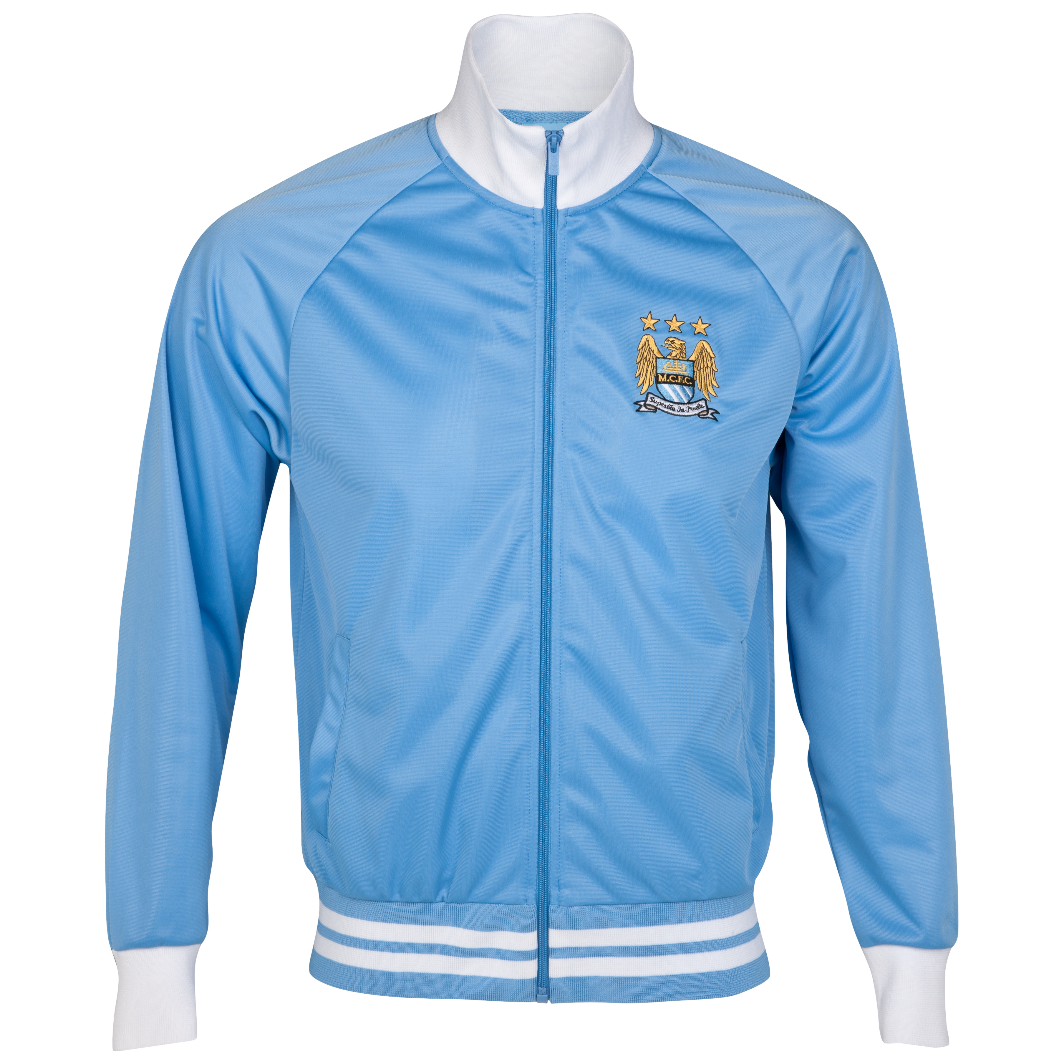 Manchester City Essential Park Track Top - White/Sky