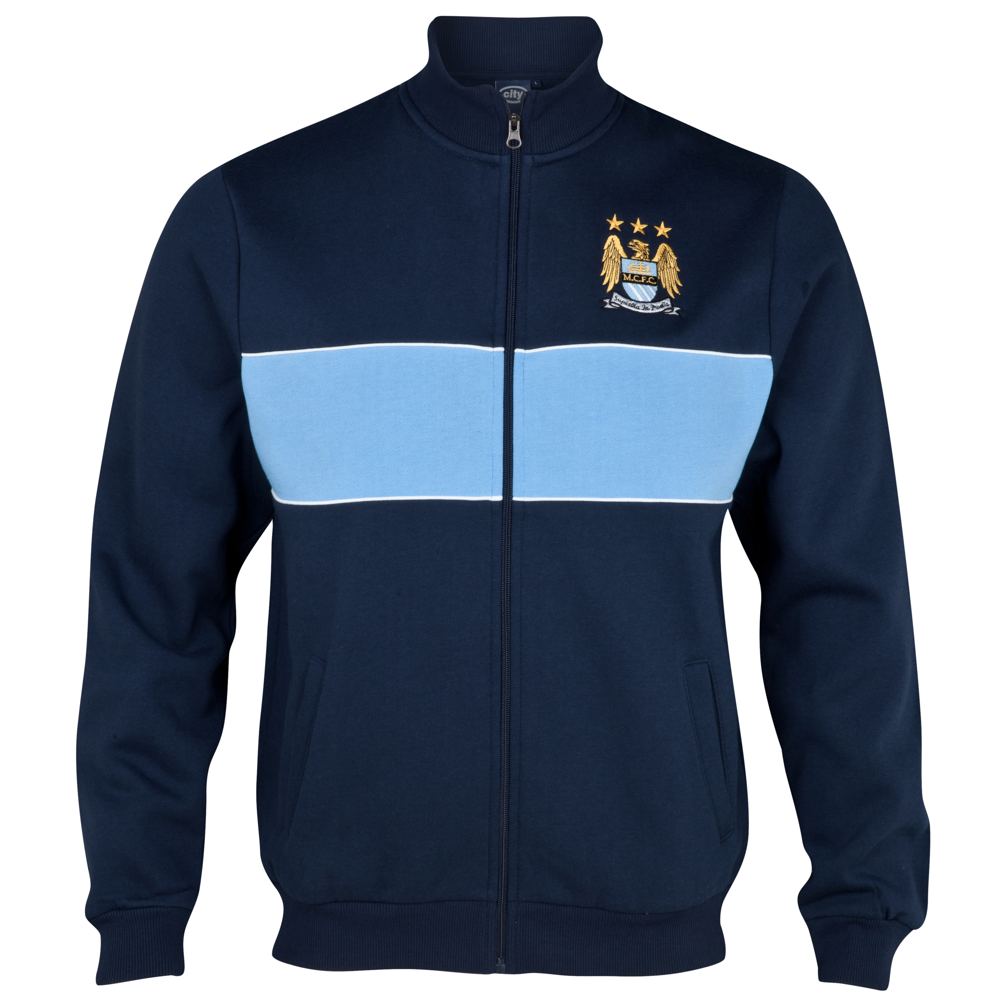Manchester City Essential Chase Track Top - Navy/Sky - Older Boys