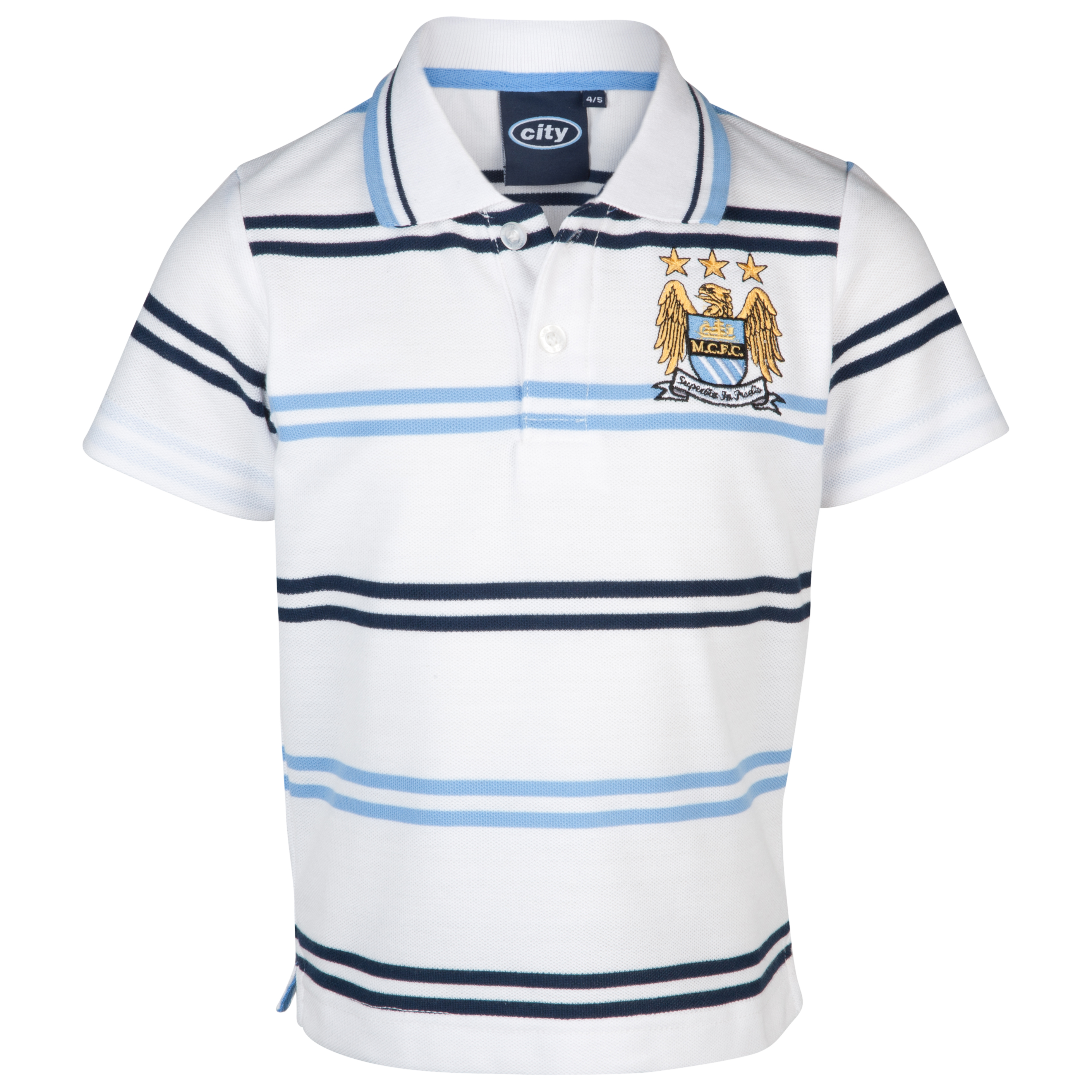 Manchester City Essential Hale Polo Top - White/Sky - Infant Boys