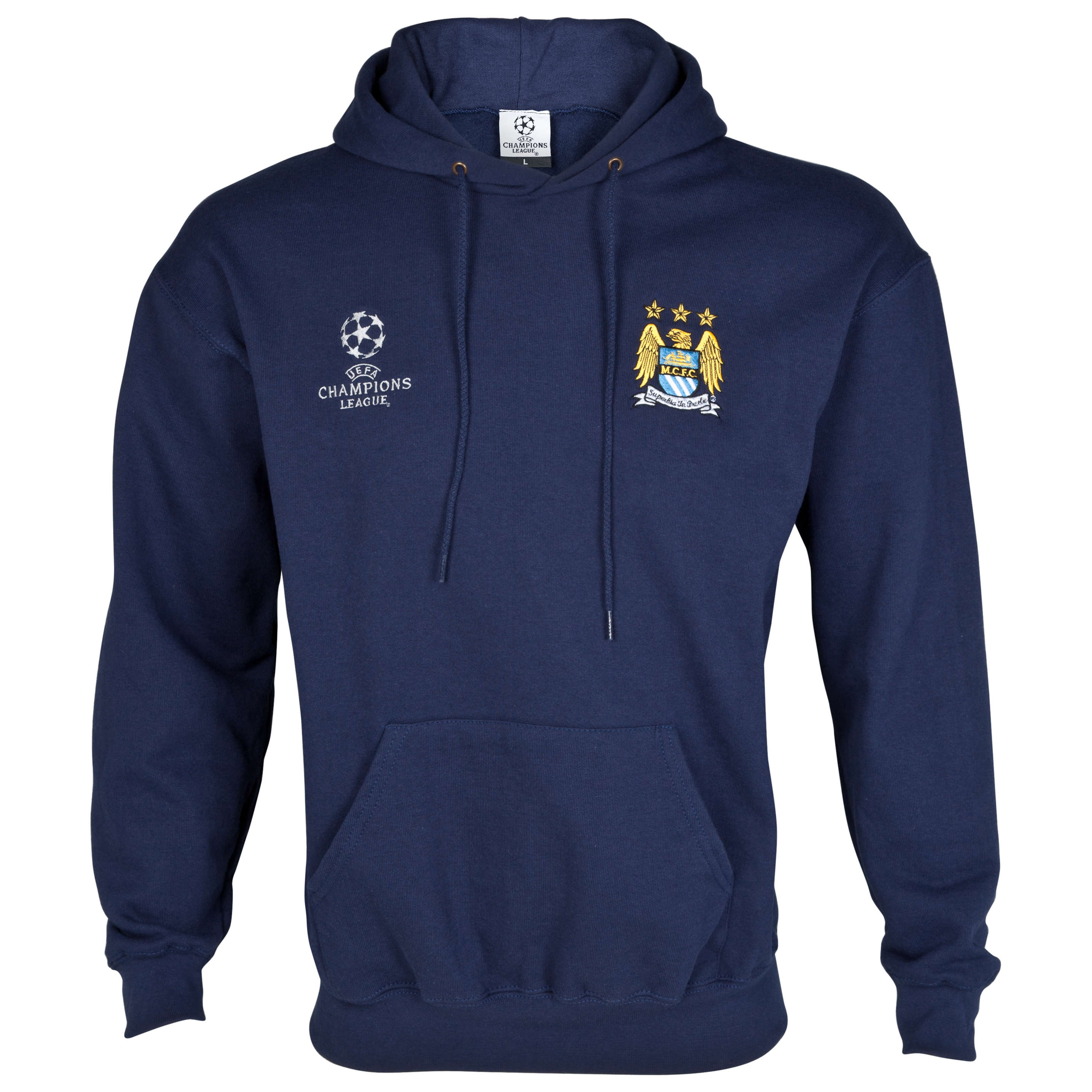 Manchester City UEFA Champions League Embroidered Hoody - Navy