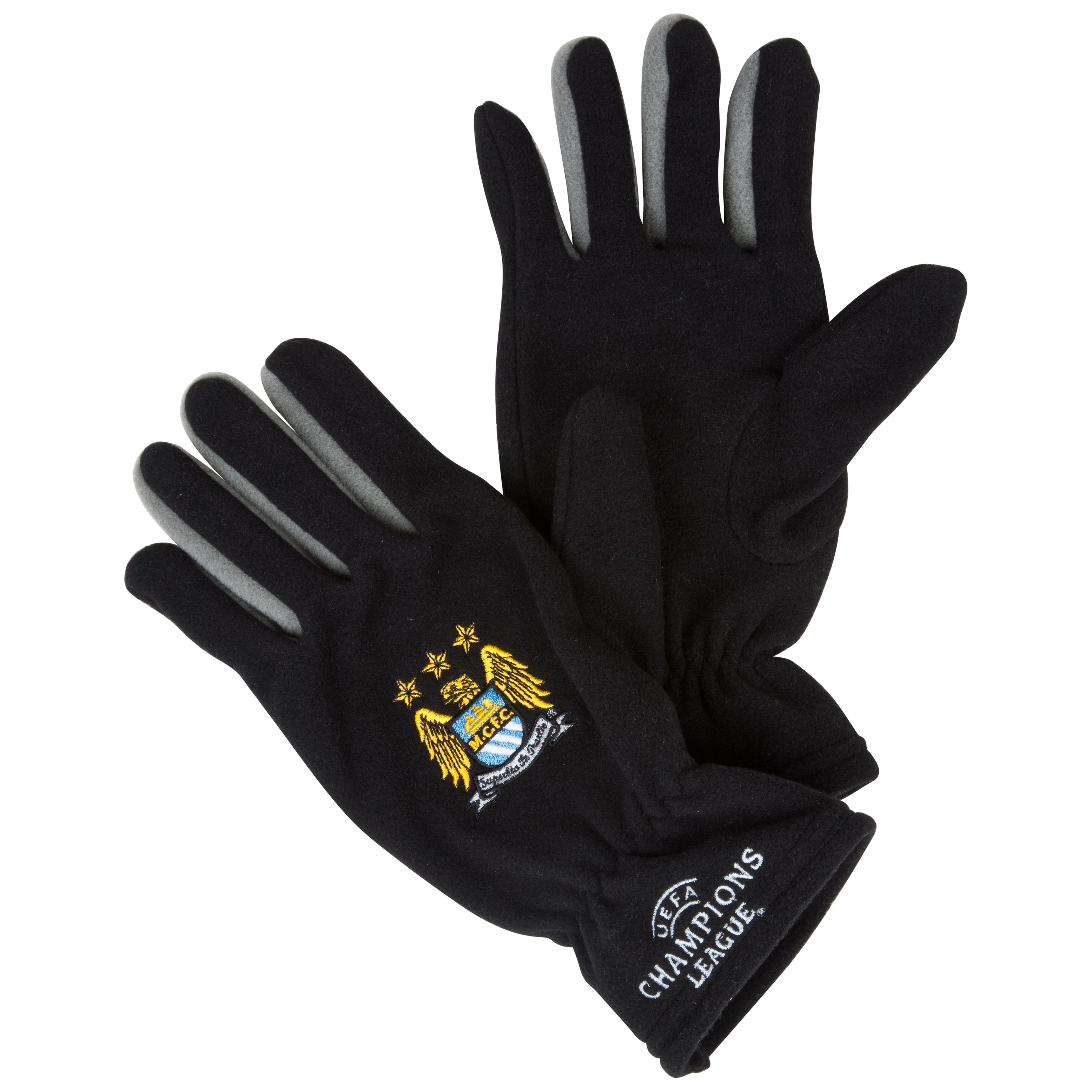 Manchester City UEFA Champions League Embroidered Classic Fleece Gloves - Black