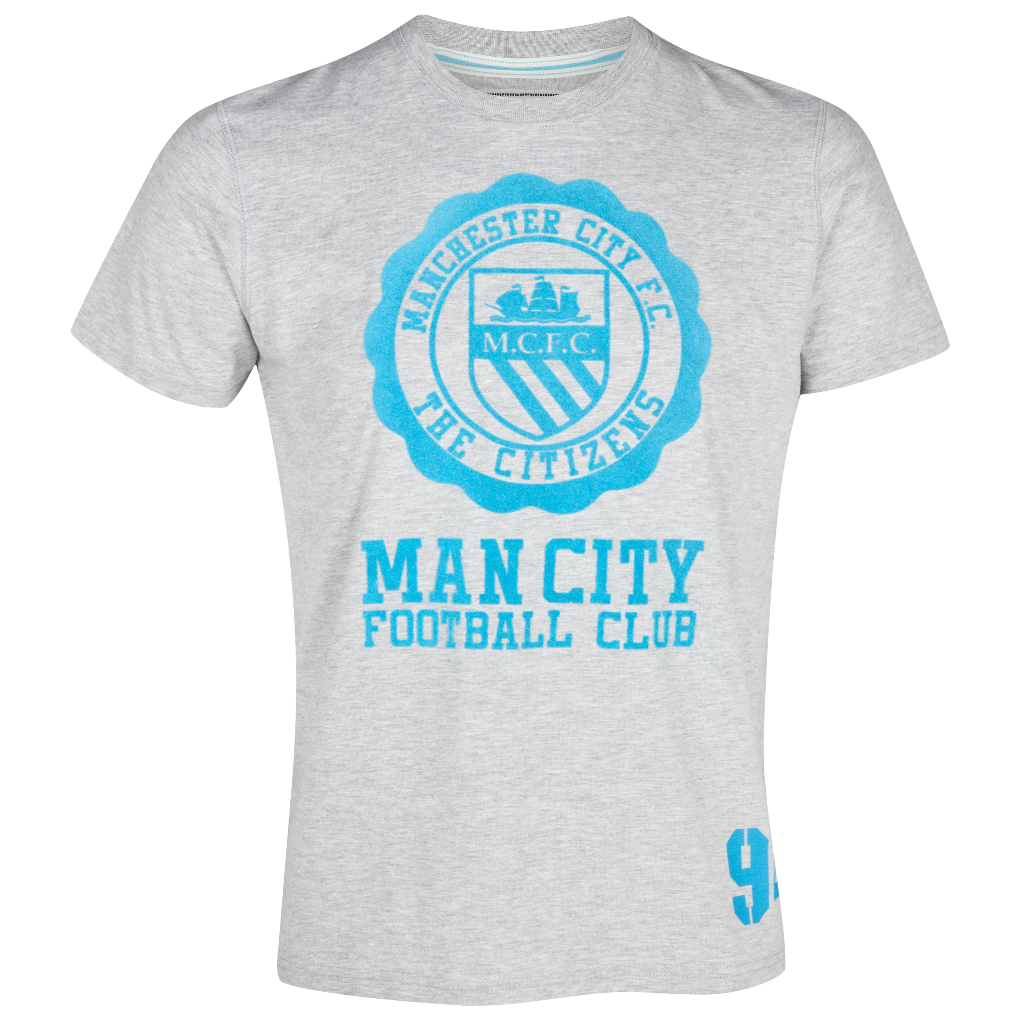 Manchester City Halo T-Shirt - Grey/Aqua - Older Boys