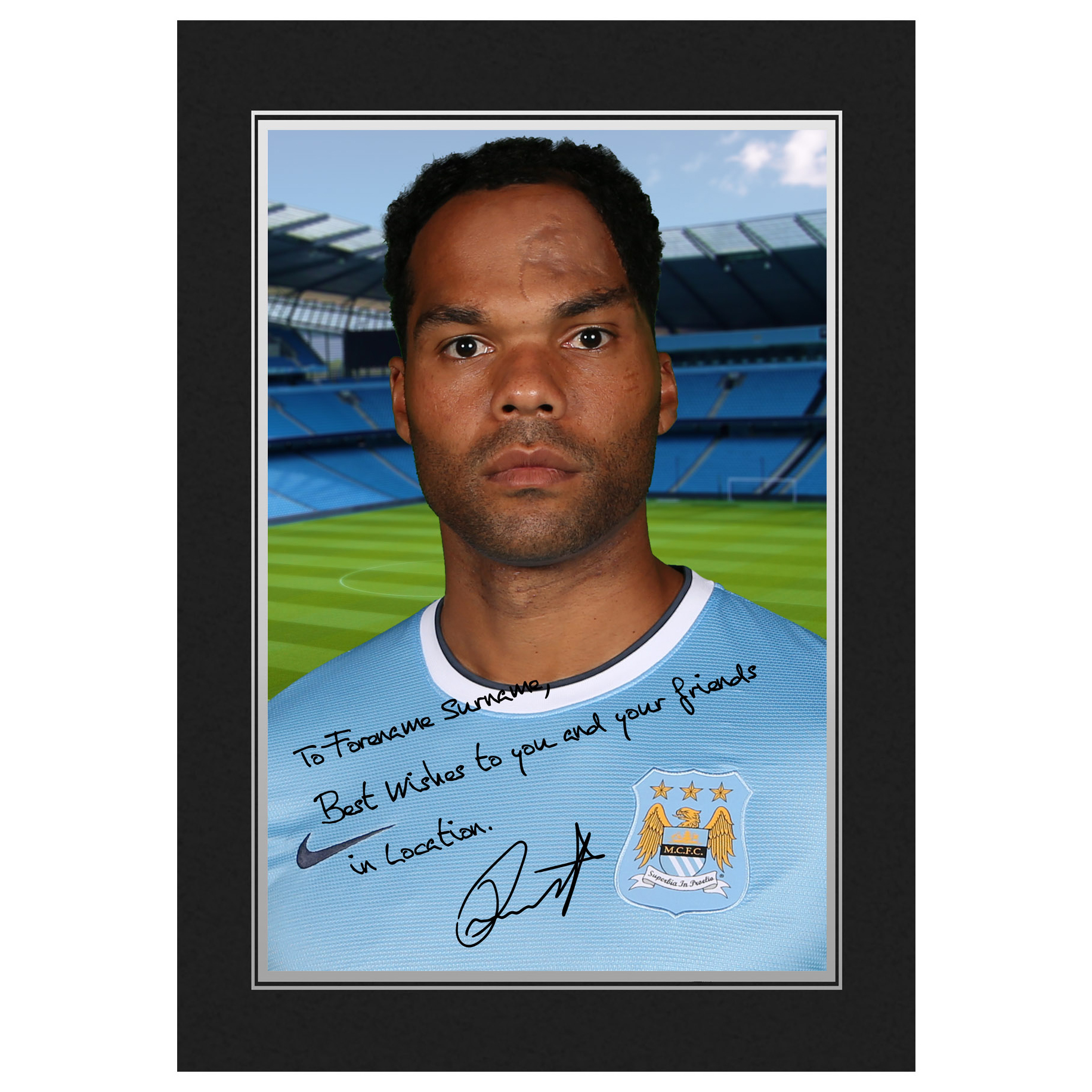 Manchester City Personalised Signature Photo in Presentation Folder - Joleon Lescott