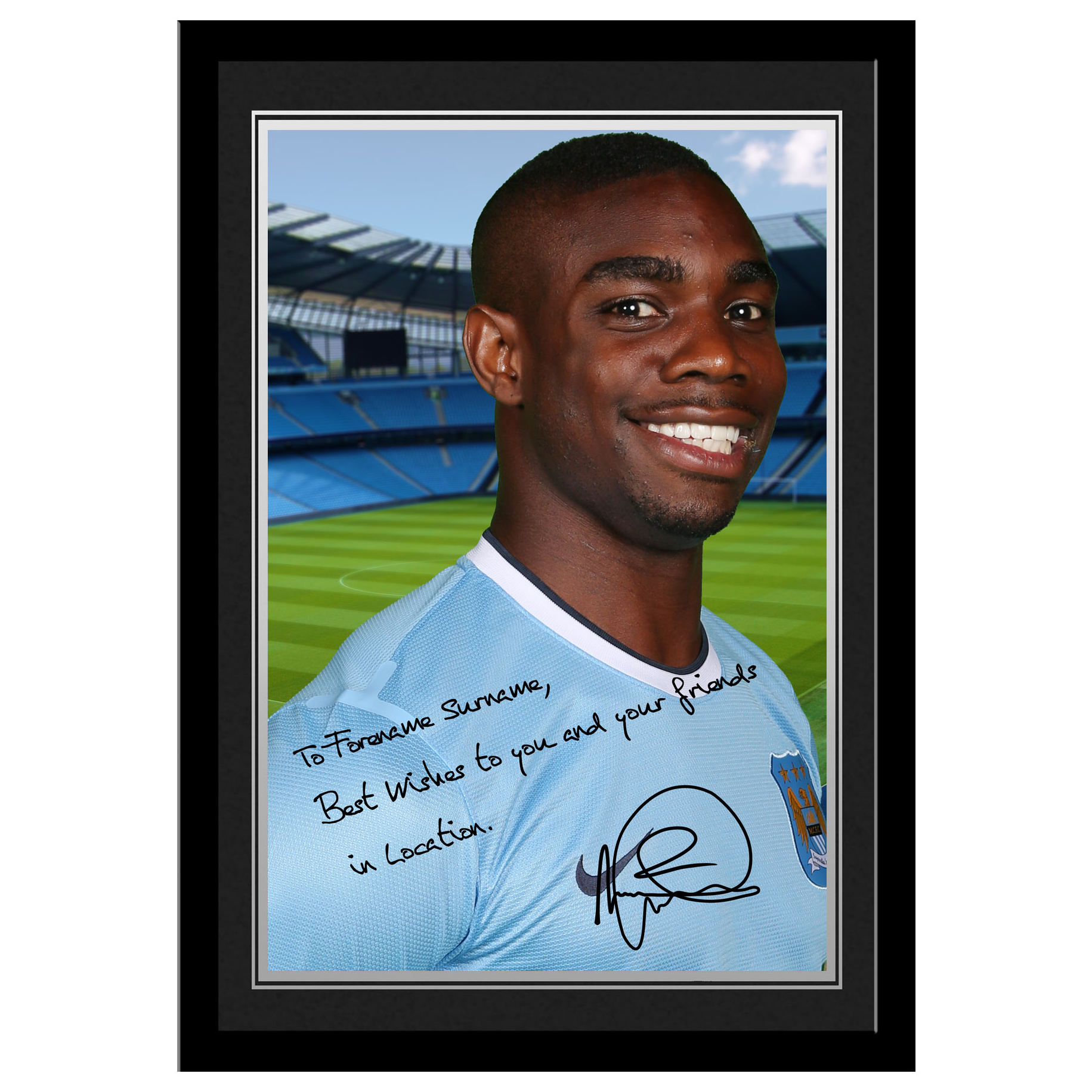 Manchester City Personalised Signature Photo Frame -Micah Richards