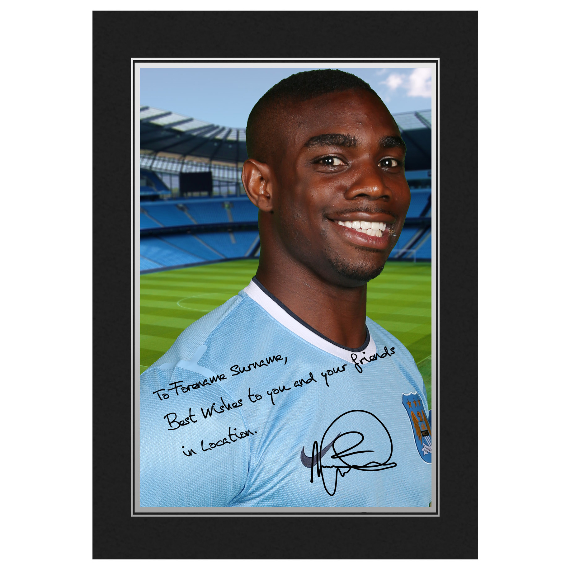 Manchester City Personalised Signature Photo in Presentation Folder - Micah Richards