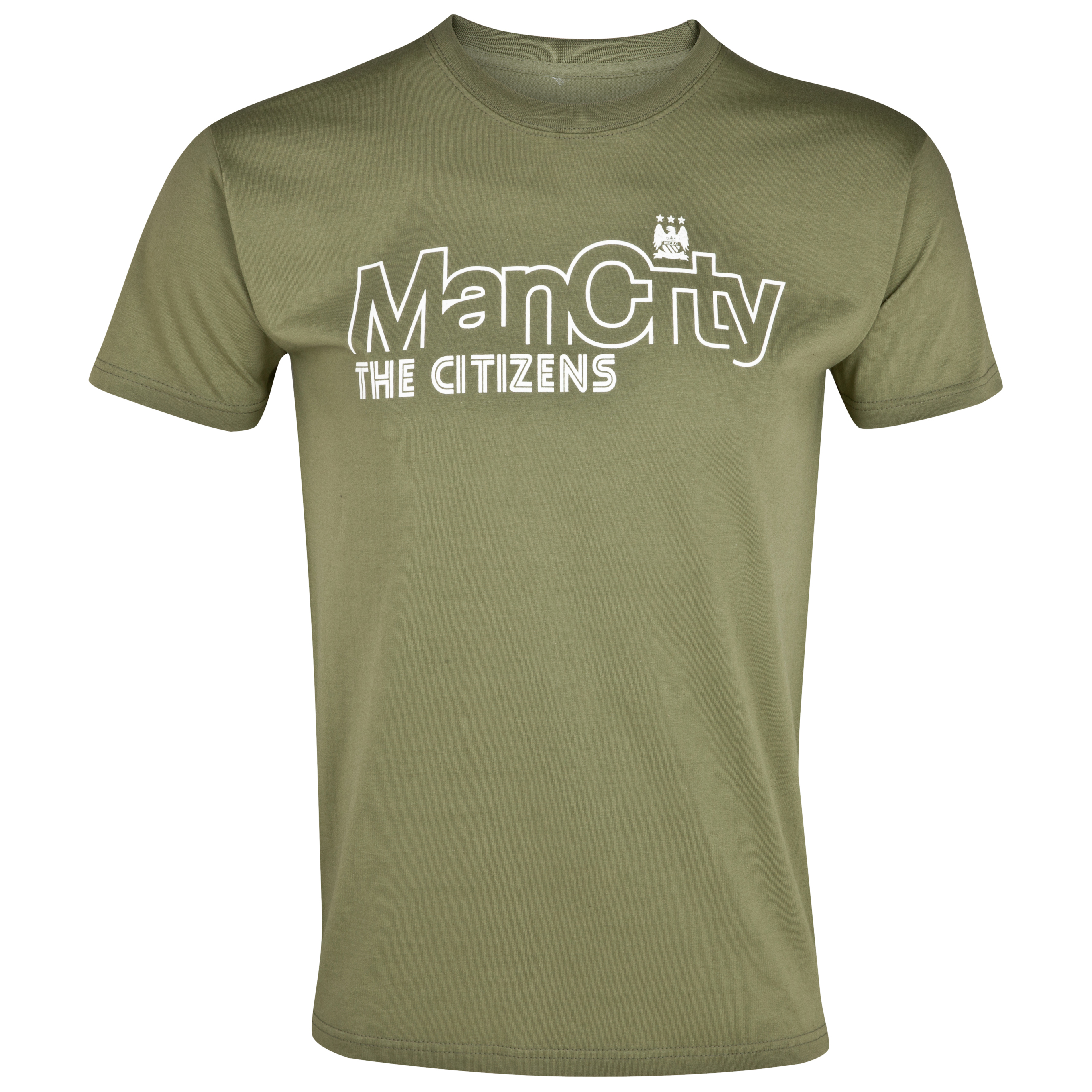 Manchester City 2for£20 Outline T-Shirt - Classic Olive