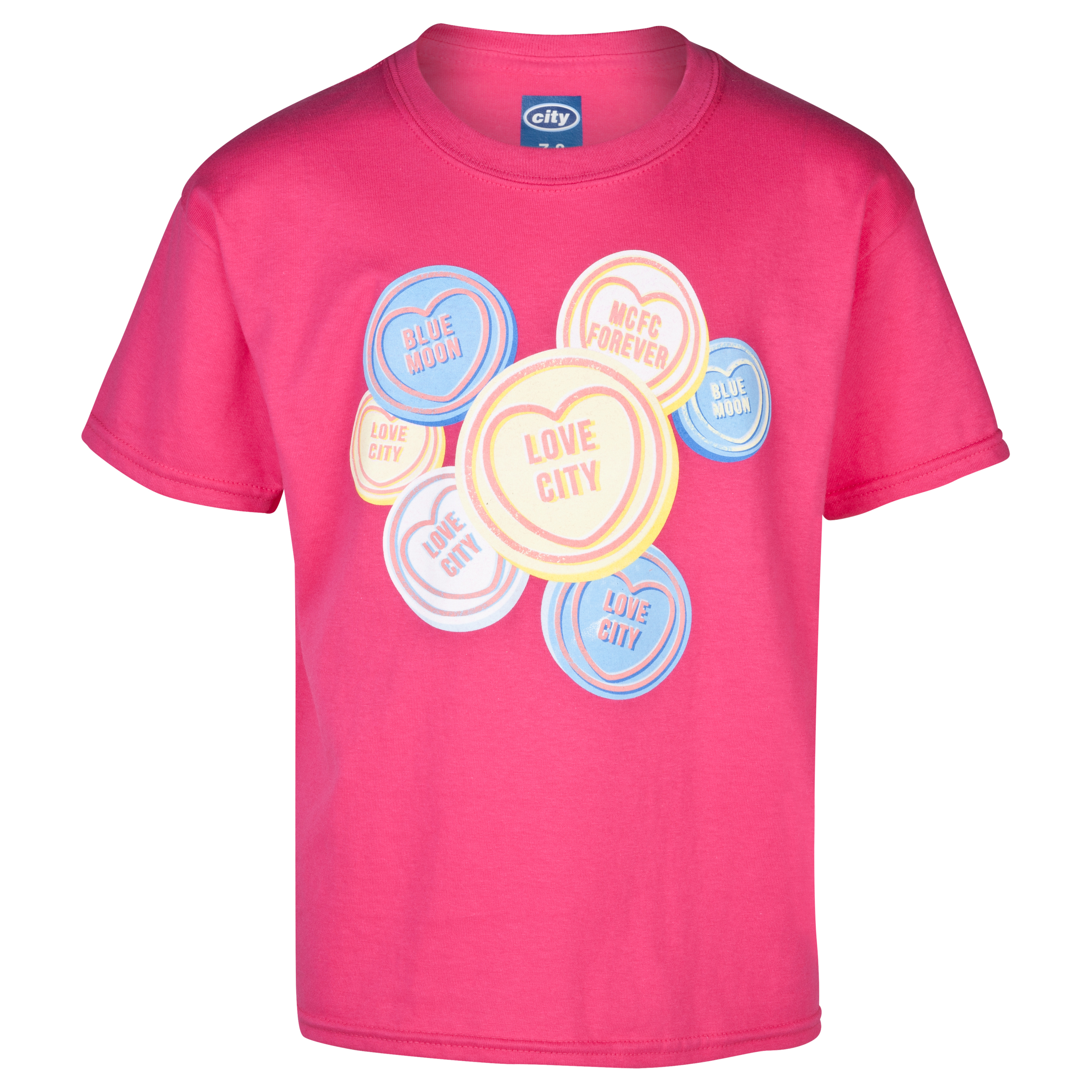 Manchester City 2for?15 Sweetheart T-Shirt - Junior Pink