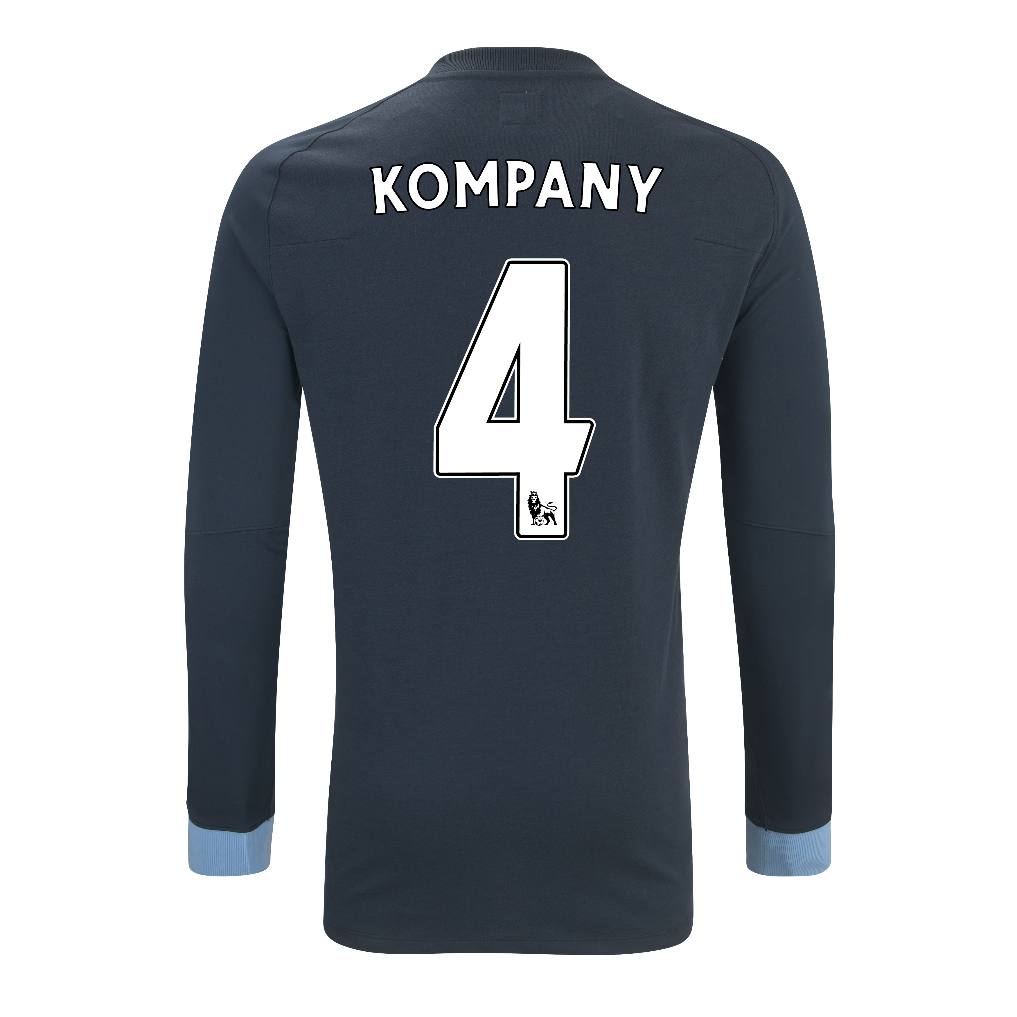 Manchester City Third Shirt 2011-12 with Kompany 4 Printing - Long Sleeved
