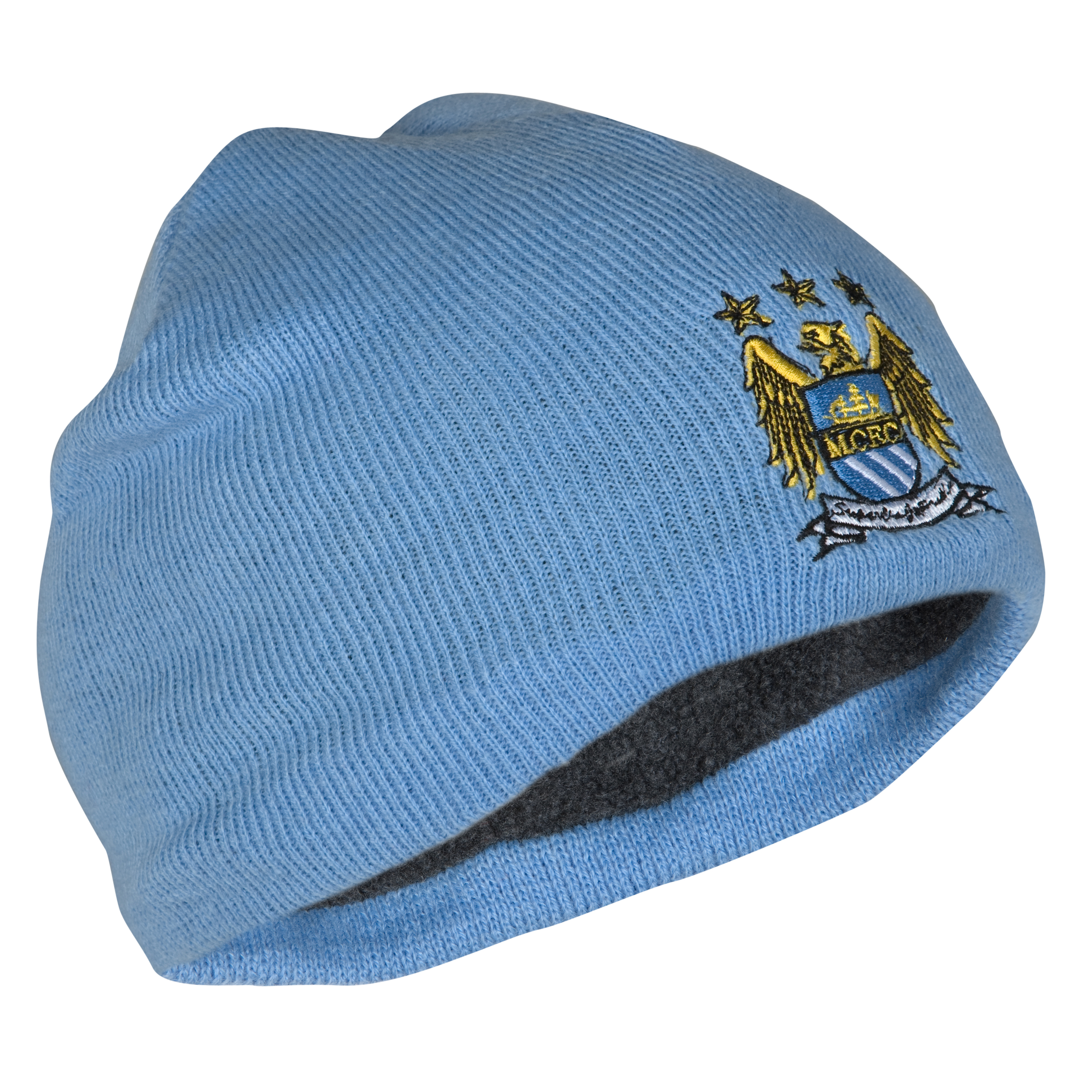 Manchester City Essentials Fleece Lined Beanie Hat Sky Boys