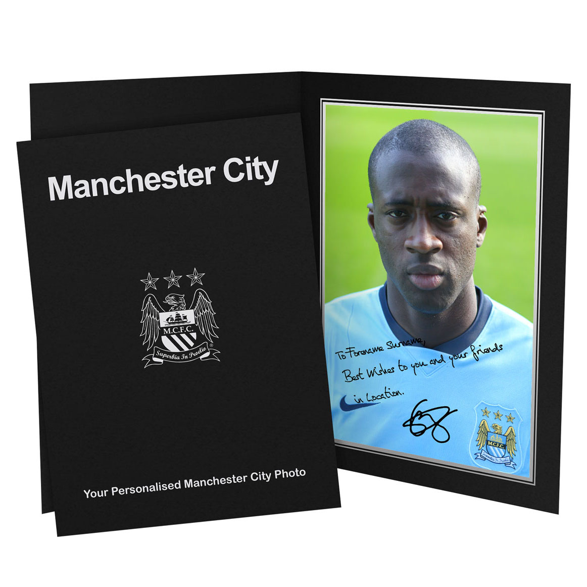 Manchester City Personalised Signature Photo in Presentation Folder - Yaya Toure